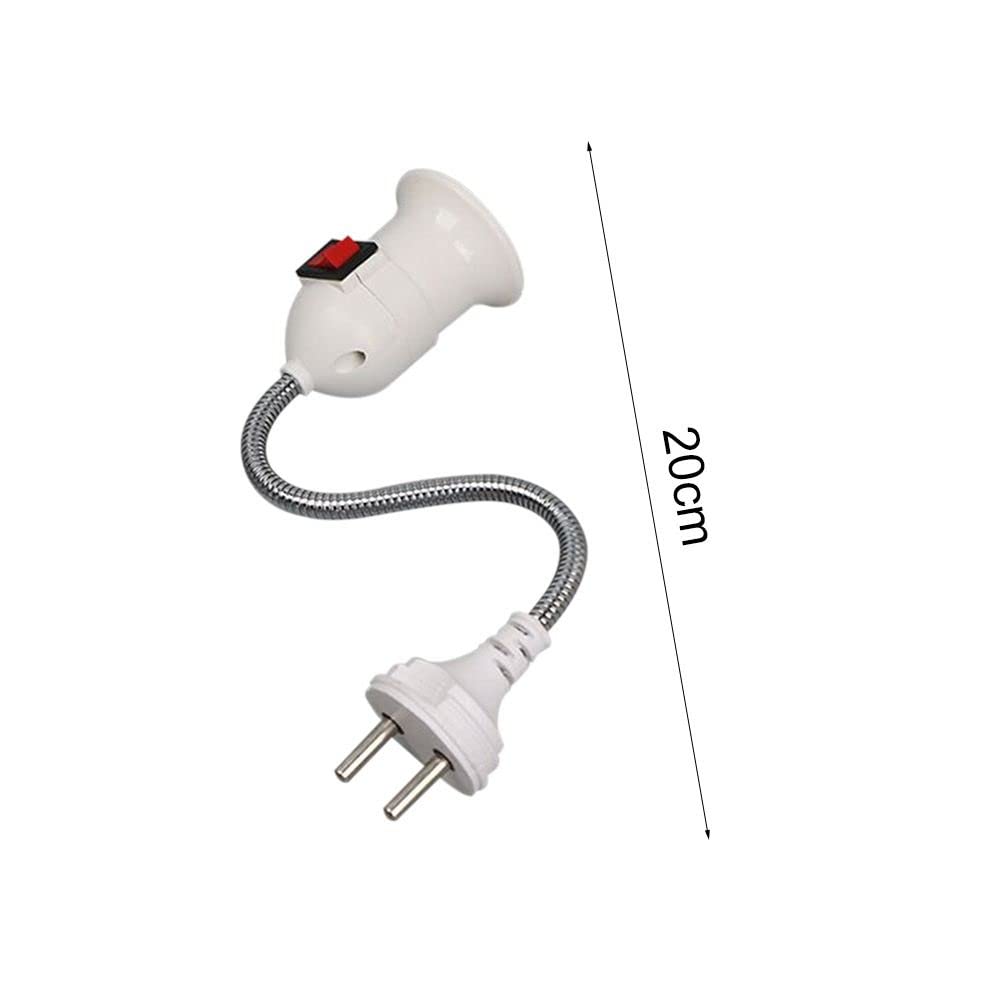 Gofidin 2-Pack Lamp Base with US Plug - Light Bulb Holder & Wall Adapter for Bedroom, Living Room - Dimmable Switch for Table Lamps & Night Lights