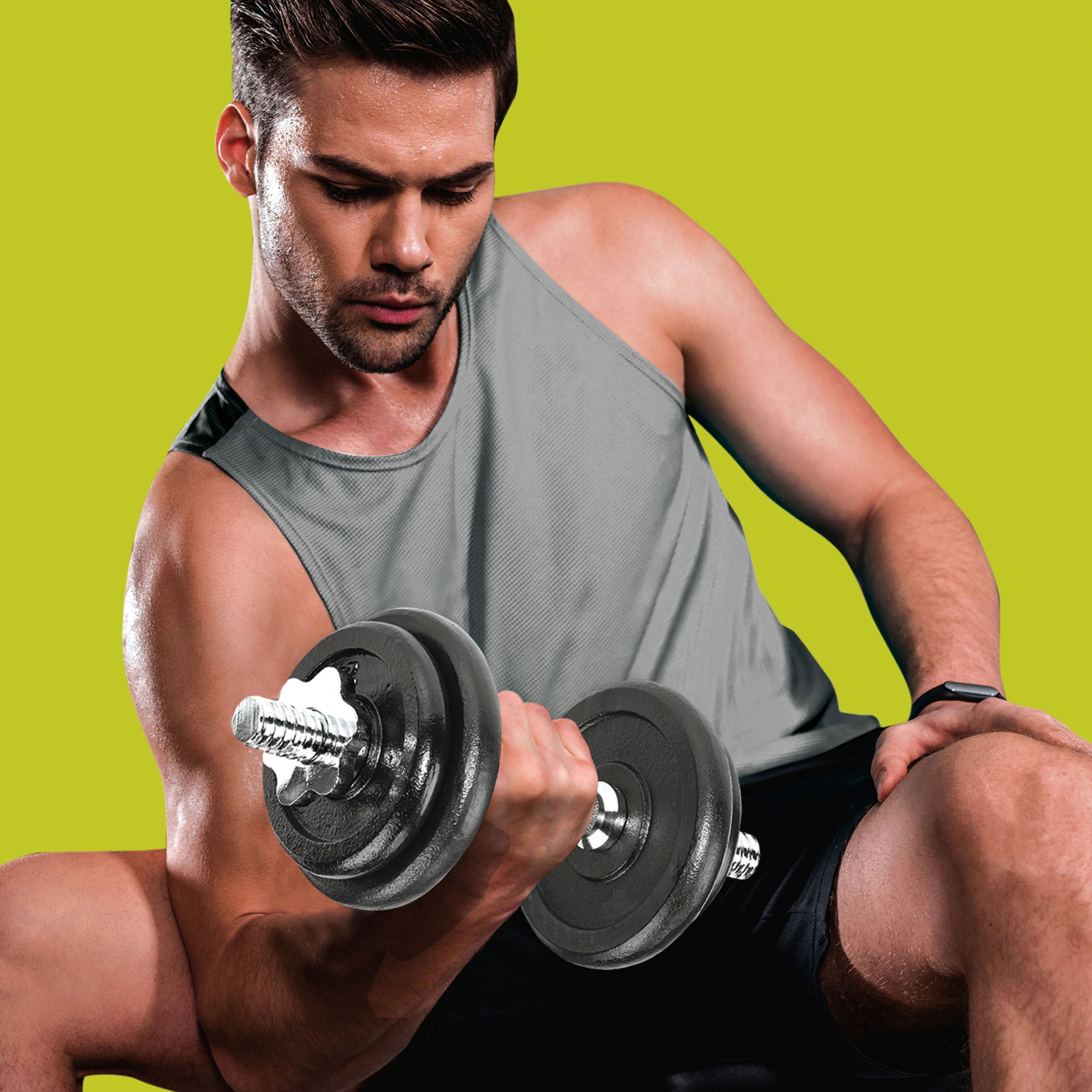 PRCTZ 40lb Adjustable Cast Iron Dumbbell Set with Anti-Slip Grip - Home Gym Equipment for Strength Training, Weight Lifting & Fitness Workouts
