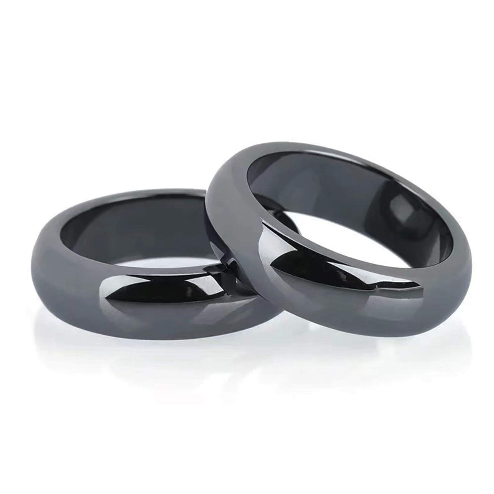 Magnetic Hematite Rings for Men & Women - Anxiety Relief & Balance Stone Jewelry - Couple & Friendship Rings for Stress Relief & Wellness