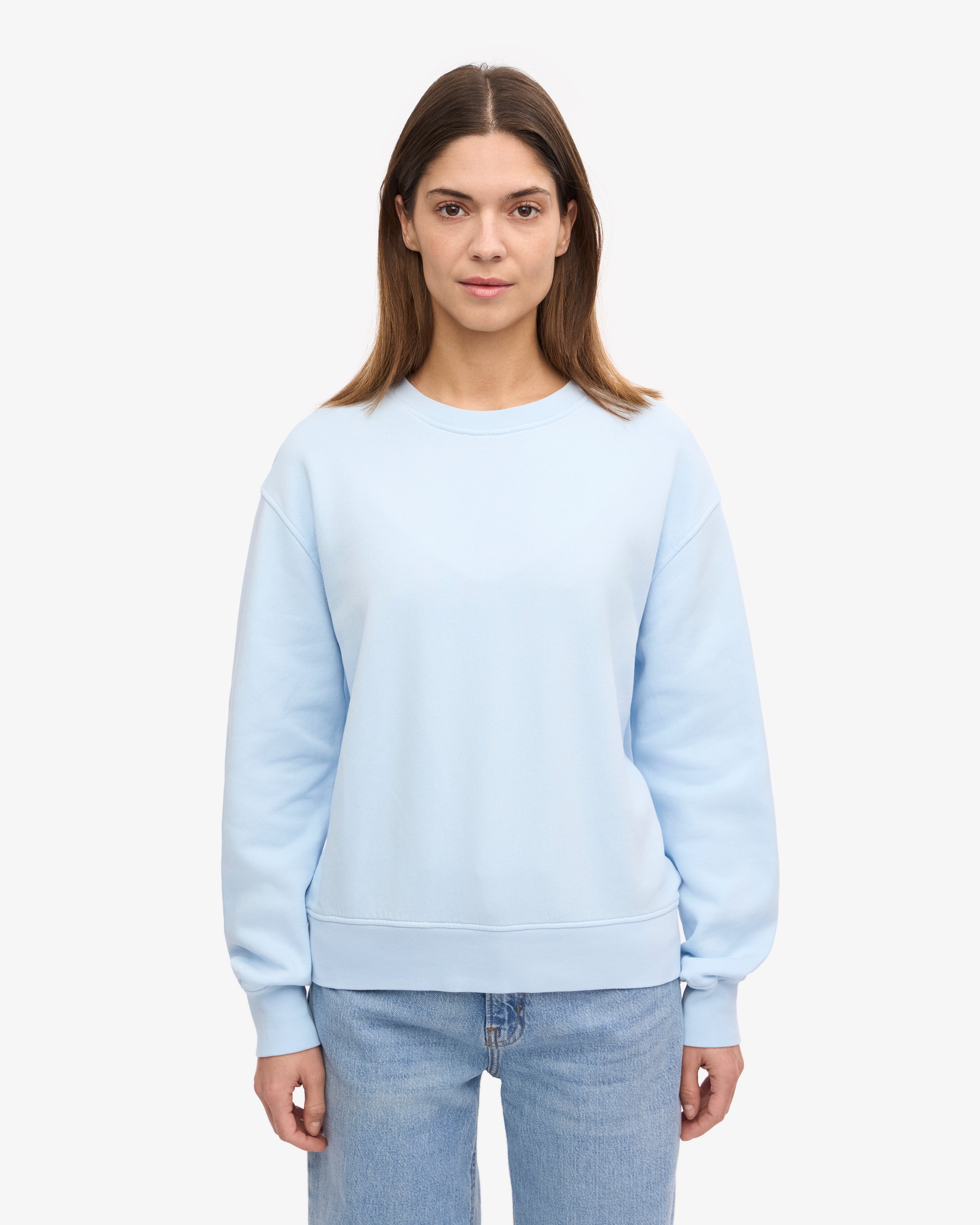 Women's Classic Organic Cotton Crew Neck T-Shirt - Polar Blue - Casual Wear, Lounge & Everyday Comfort