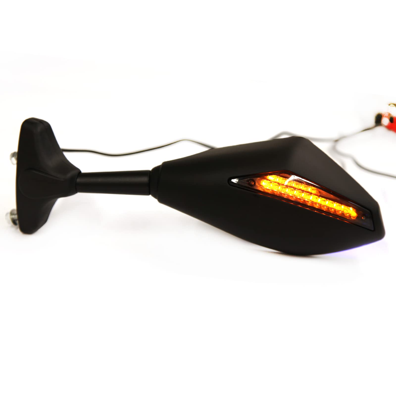 GSXR 600 750 1000 SV600 SV650 Motorcycle LED Side Mirrors with Turn Signals - Enhanced Visibility & Safety for Street & Sport Bikes