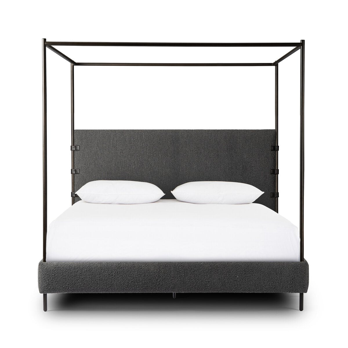 Stylish Anders Canopy Bed in Knoll Charcoal - Queen Size for Luxurious Bedroom Decor | Perfect for Master Suites & Guest Rooms