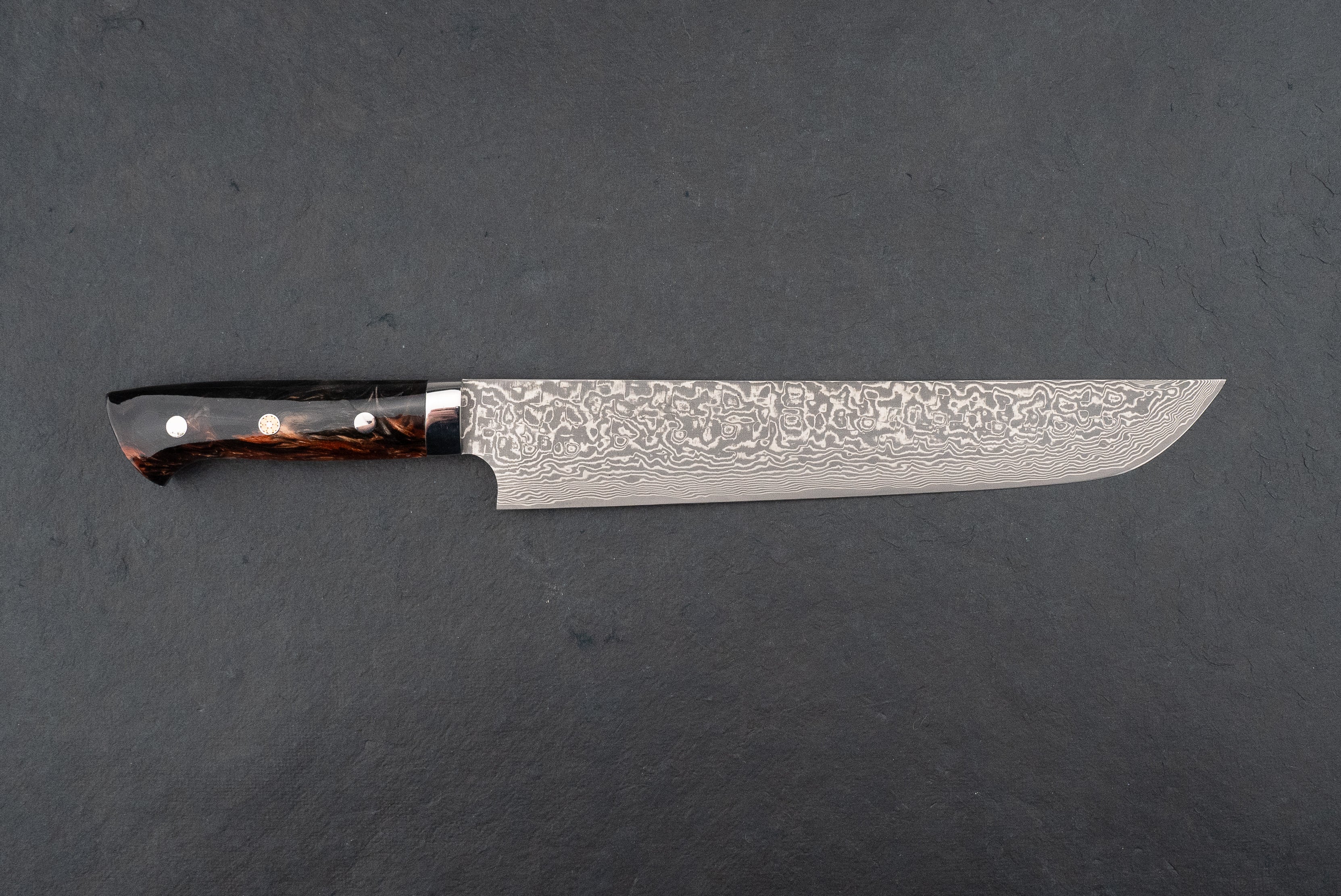 Premium Takeshi Saji SG2 Black Damascus 240mm Sujihiki Knife - Japanese High-Carbon Steel Western Style Slicing Knife for Sushi, Meat & BBQ - Perfect for Chefs & Home Cooking Enthusiasts