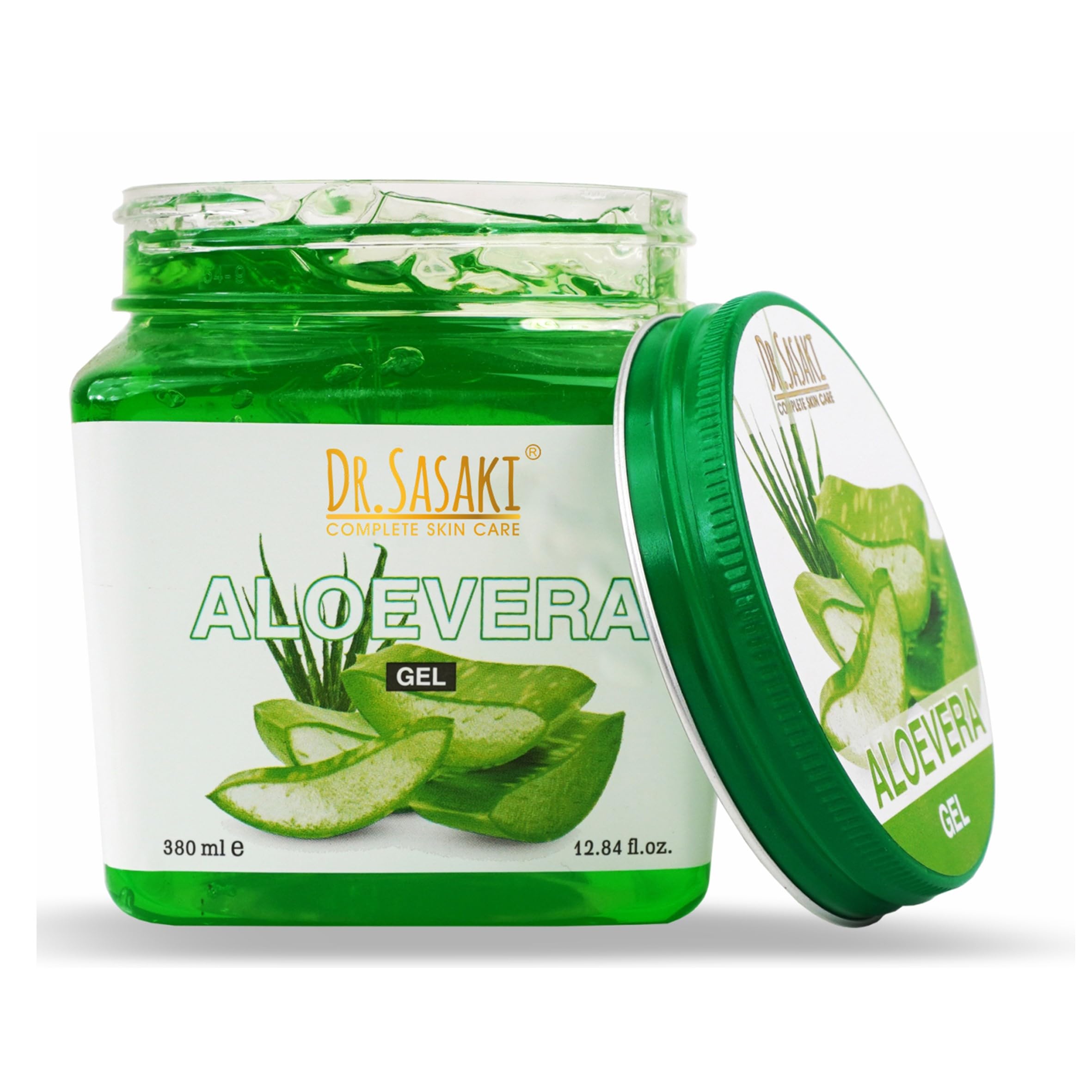 Dr. Sasaki Complete Aloe Vera Skin Care Kit - 4-Piece Face & Body Moisturizing Set (380ml Each) for Hydration, Soothing & Anti-Aging | Perfect for Daily Skincare Routine & Spa Treatments