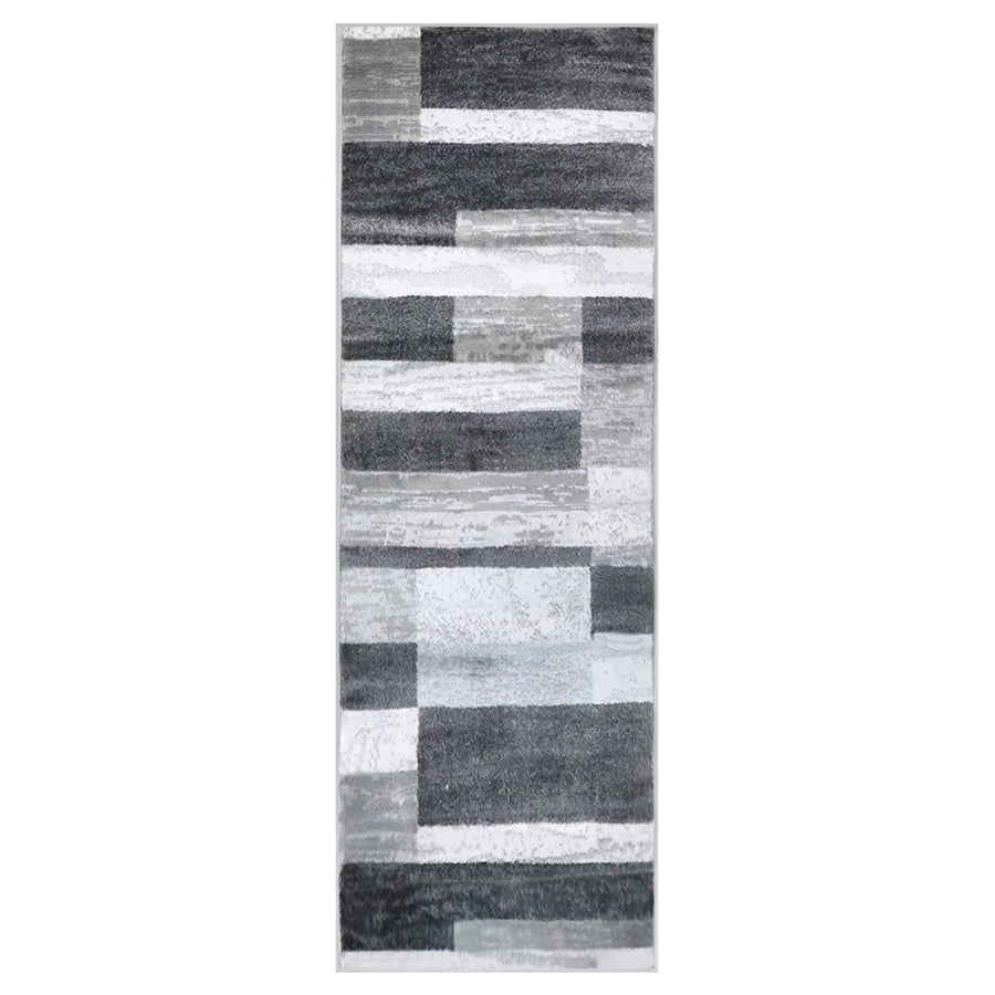 Stylish Rockwood Contemporary Geometric Patchwork Area Rug - Non-Slip Indoor Runner for Living Room, Bedroom & Office Decor