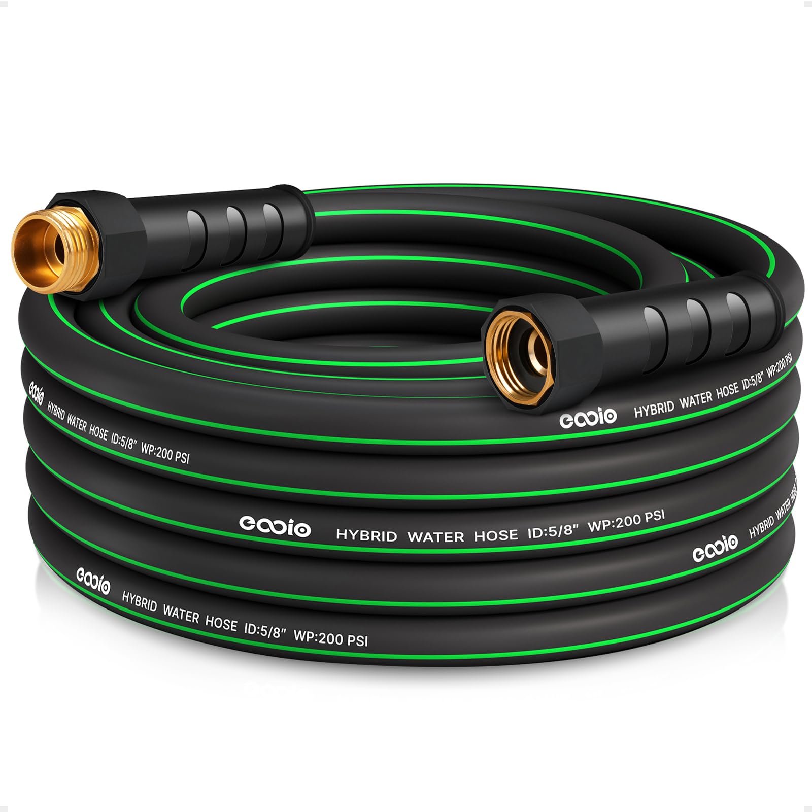 Heavy Duty 25ft Garden Hose - Non-Expandable, Flexible & Kink Resistant Water Hose with Leakproof Fittings | Lightweight Hybrid Hose for Lawn Care, Gardening & Outdoor Cleaning