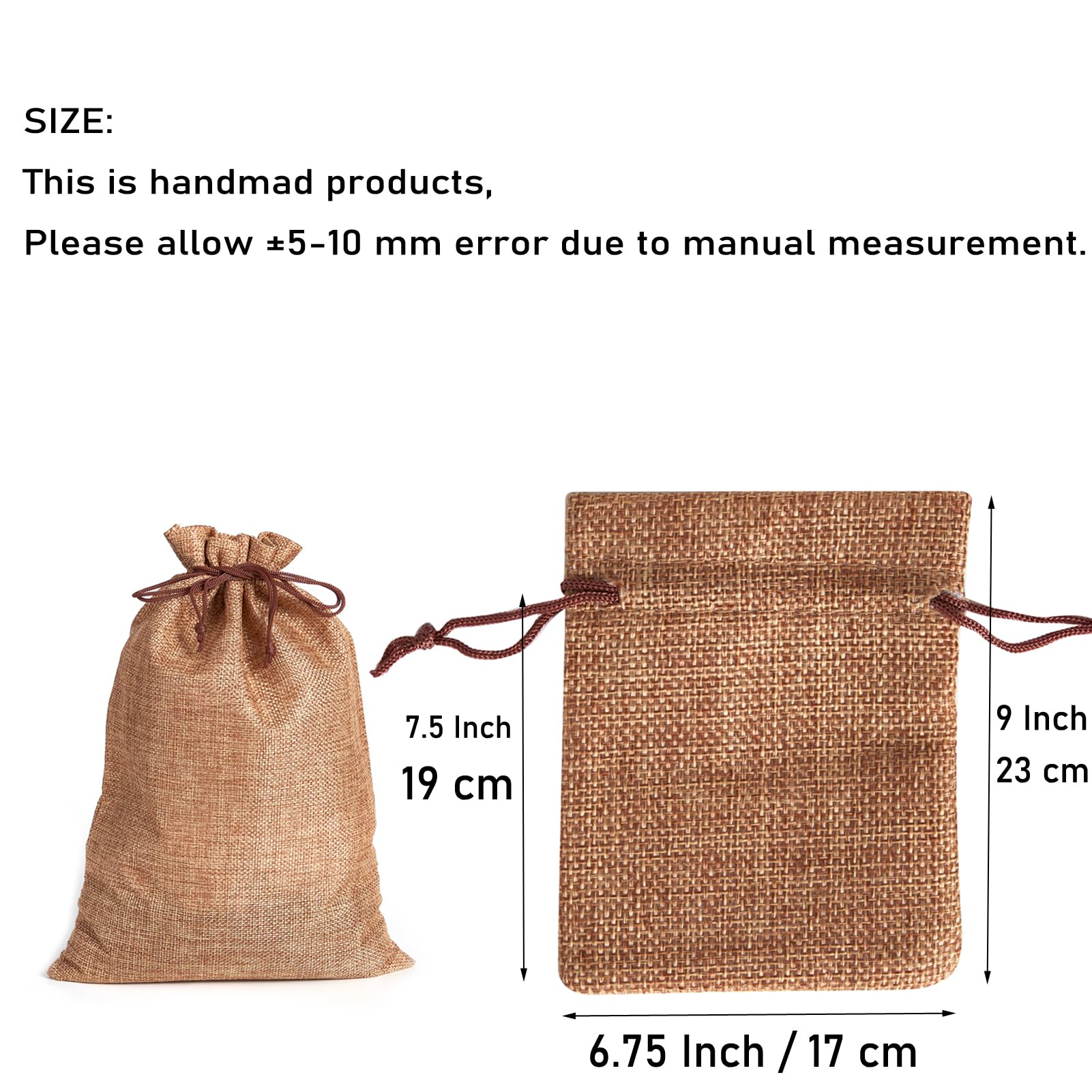 20 Pack 7x9 Inch Natural Linen Burlap Drawstring Bags - Reusable Eco-Friendly Gift Pouches for Christmas, Birthday, Wedding & Party Favors | Perfect for Crafts, Grocery Shopping & DIY Gift Wrapping
