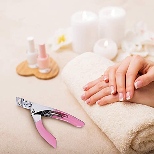 Professional Stainless Steel False Nail Clipper & Acrylic Nail Tips Cutter - Manicure Tool for Artificial Gel & Acrylic Nails with Nail Catcher | Perfect for Nail Salons, Home Manicures & Nail Art Kits