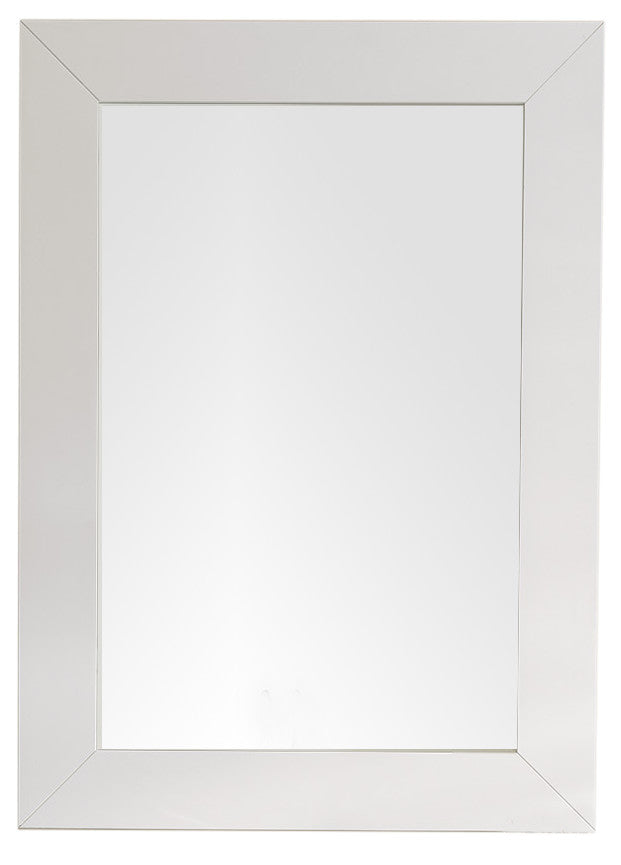 Weston 29 Inch Rectangular Wall Mirror - Modern Bright White Framed Bathroom Vanity Mirror for Home Decor & Makeup Station | Perfect for Bedrooms, Hallways, and Entryways