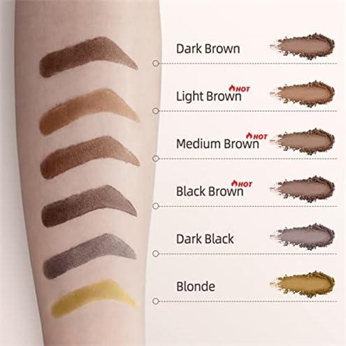 Eyebrow Stamp and Stencil Kit for Beginners - 24 Reusable Washable Brow Templates with Stamp, Smudge-Proof Waterproof Long-Lasting Makeup (Medium Brown) - Perfect for Daily Use, Travel & On-the-Go Touch Ups