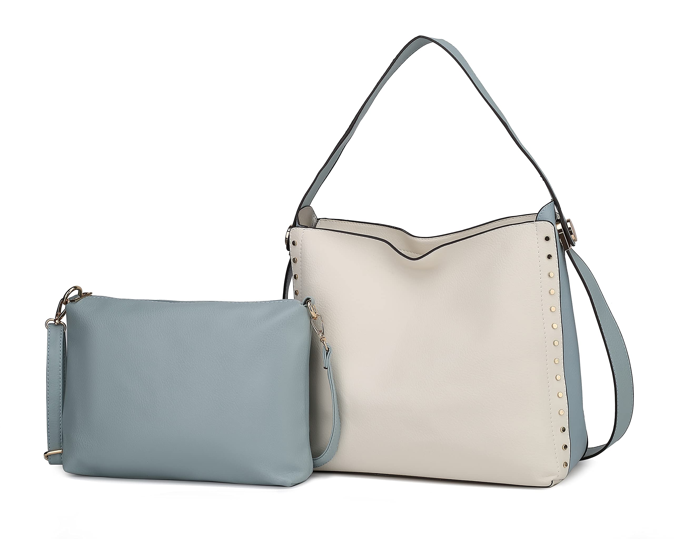 MKF 2-Piece Women's PU Leather Handbag Set - Hobo Bag & Crossbody Messenger Purse with Top Handle - Stylish Shoulder Bag for Work, Travel & Everyday Use