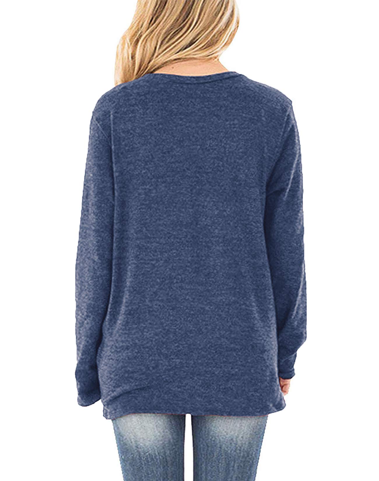 NIASHOT Women's Long Sleeve V-Neck Casual Sweater Top | Fall Fashion Layering Piece for Work & Weekend Outfits