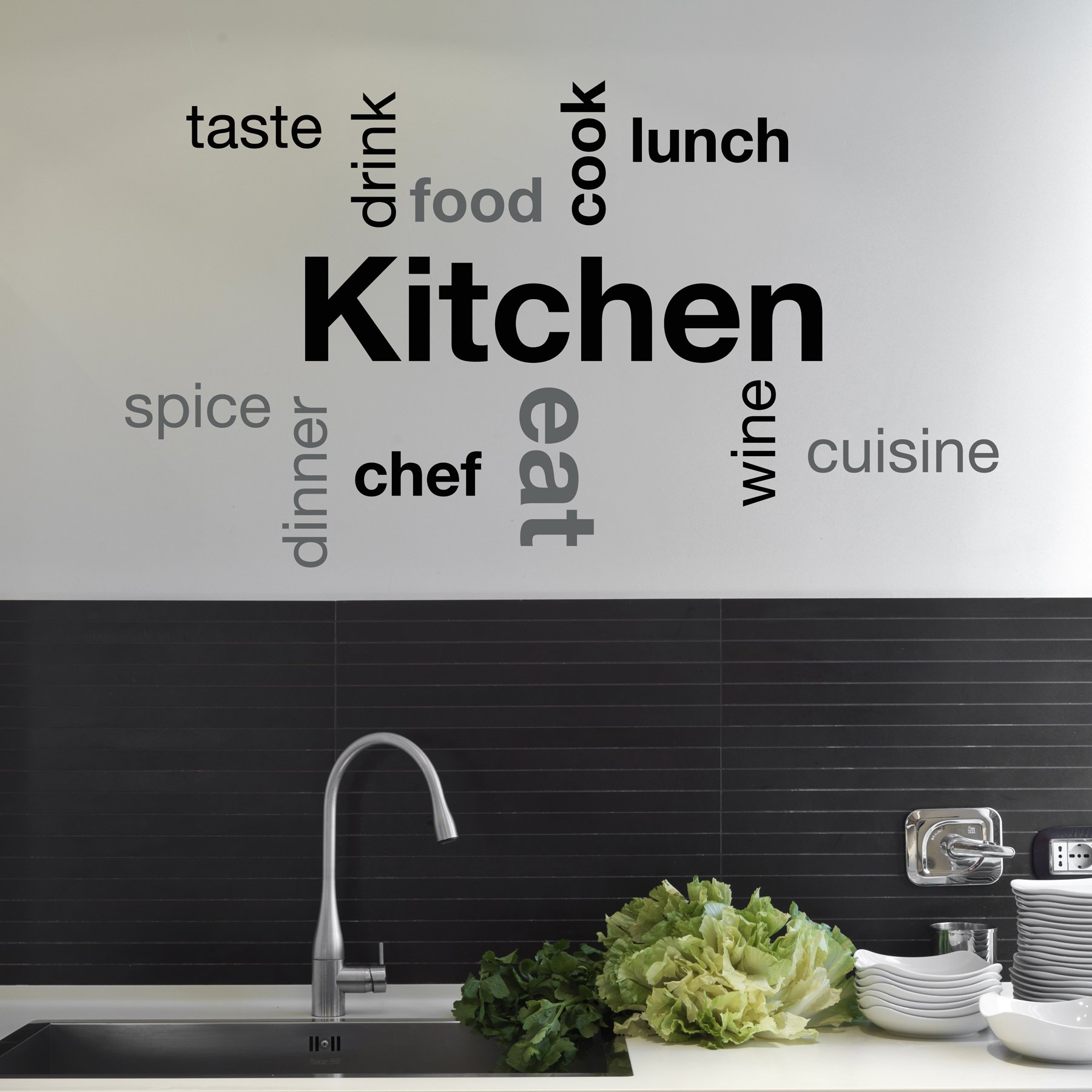 Crearreda CR-62404 Inspirational Kitchen Wall Decal - Vinyl Quote Stickers for Home Decor, Perfect for Farmhouse, Modern & Cozy Kitchens