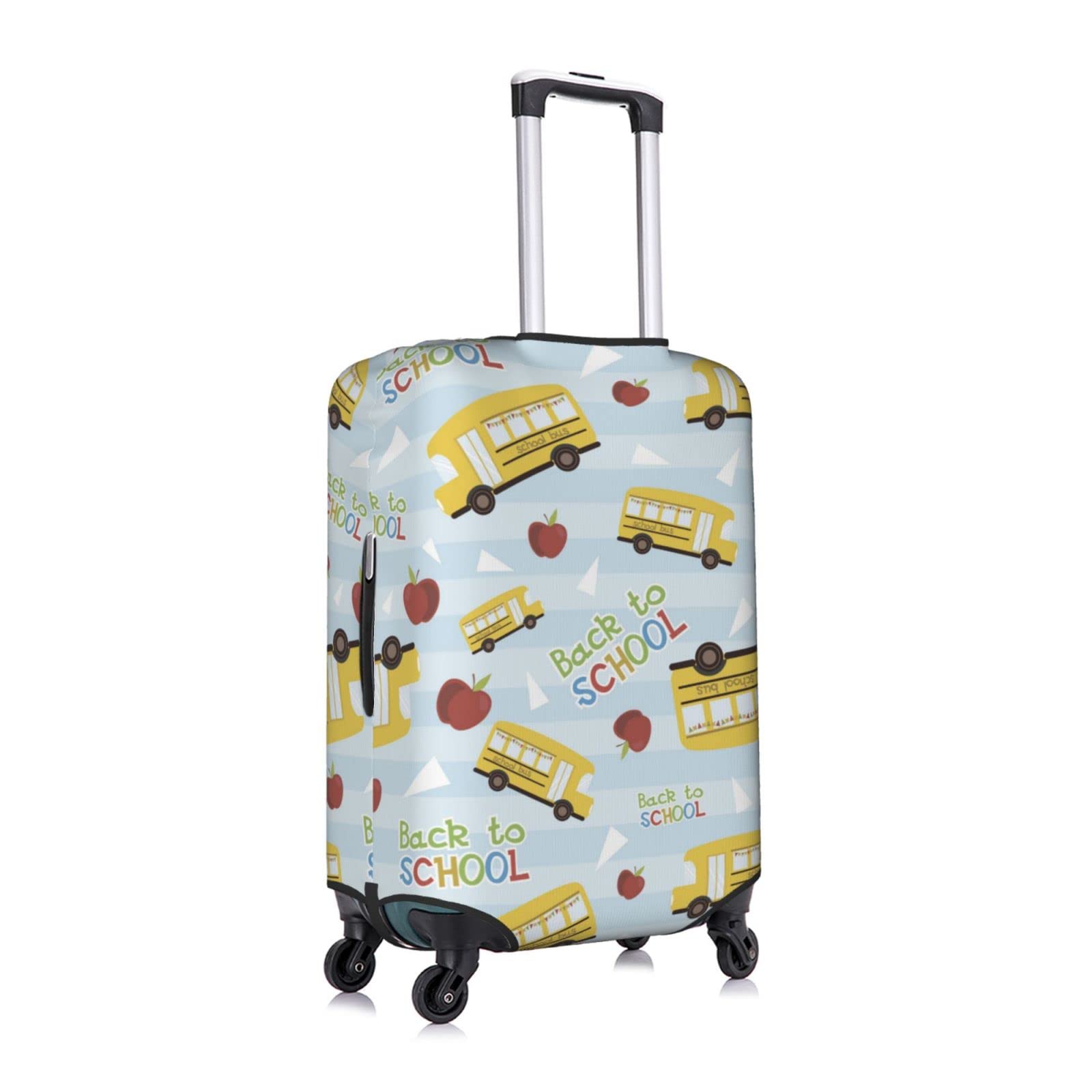 Elastic Luggage Cover for 18-32 Inch Suitcases - School Bus Design Travel Suitcase Protector with Hidden Zipper | Perfect for Back to School, Air Travel & Vacation Accessories