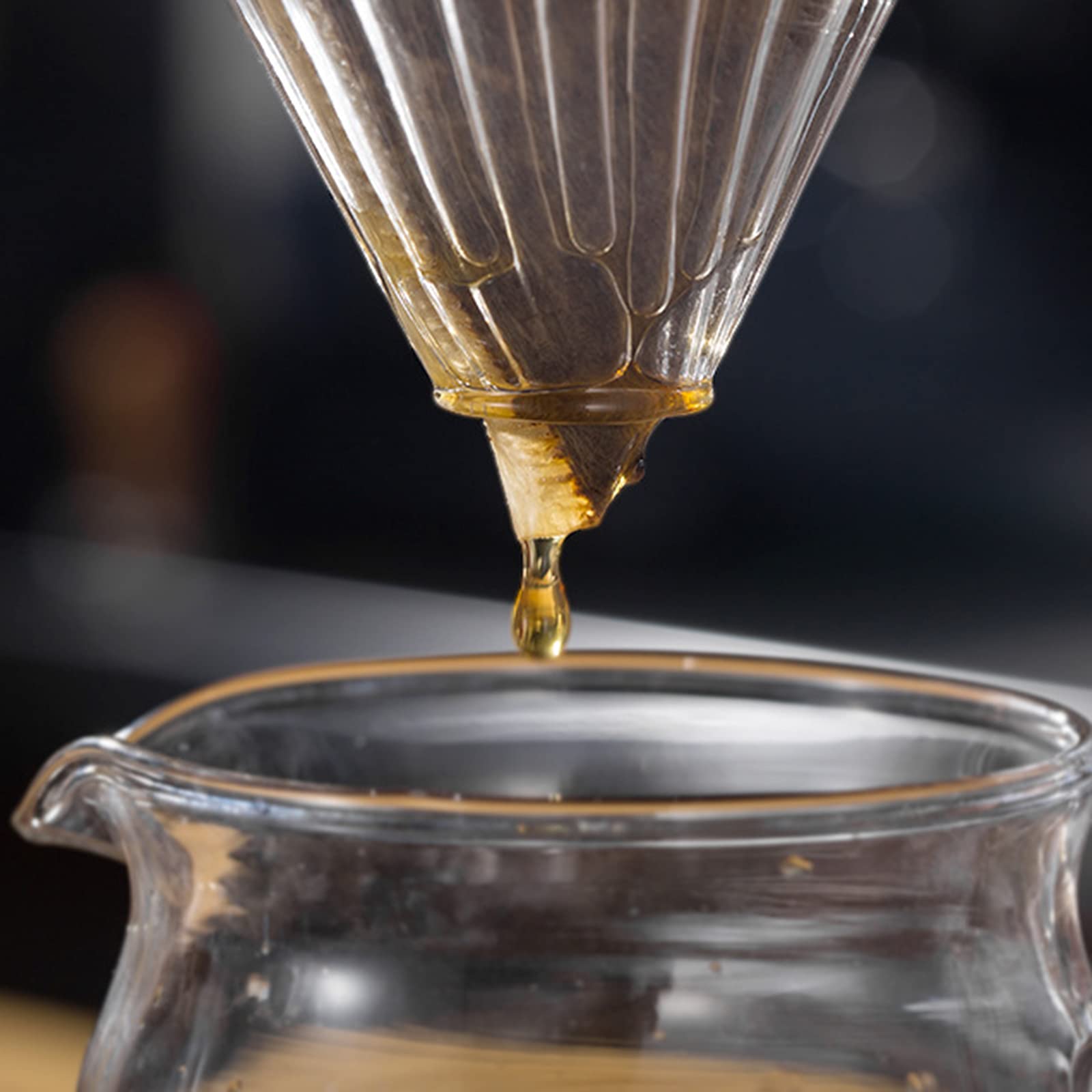 Glass Pour Over Coffee Dripper - Slow Drip Filter Cup Coffee Maker for 1-4 Cups | Perfect for Home Brewing, Office Use & Camping Coffee
