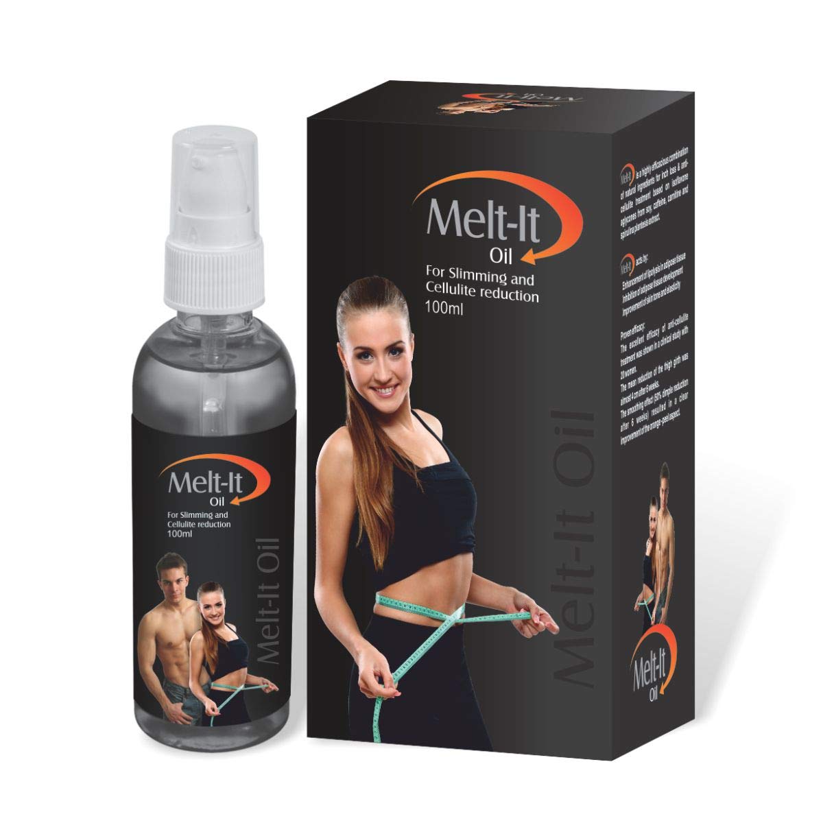 MELT-IT Anti-Cellulite & Slimming Oil for Body Contouring - 100ml Natural Formula for Thighs, Hips & Stomach - Perfect for Post-Workout Massage & Skin Tightening