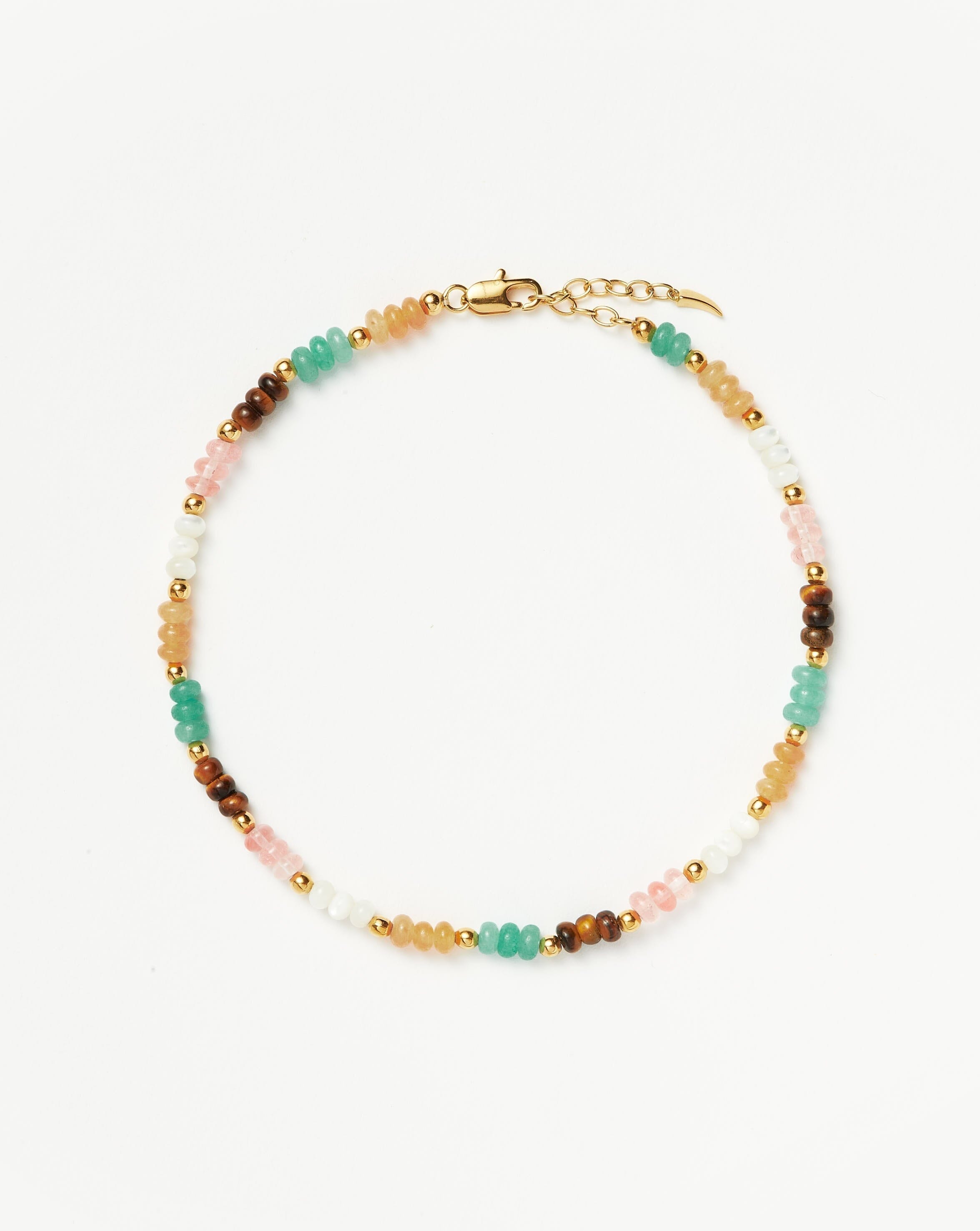 Good Vibes Multi Beaded Anklet - Adjustable Boho Ankle Bracelet for Women - Perfect for Beach, Summer & Festival Outfits