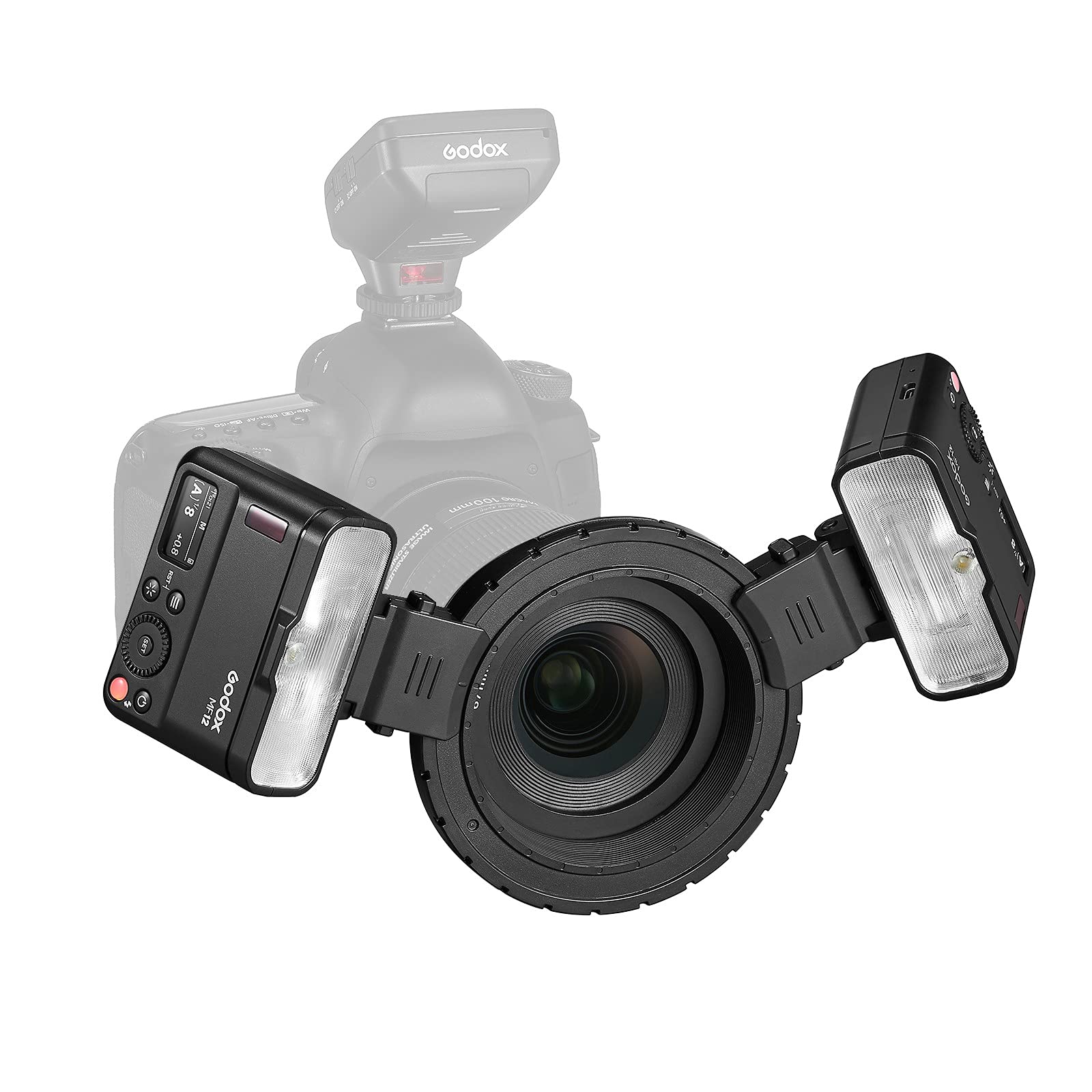 Godox MF12-K2 Macro Flash Speedlite - 12W Off-Camera TTL Flash with 2.4G Wireless Control, TTL/M Mode, Built-in 3.7V/6.29W Lithium Battery - Compatible with Nikon, Sony, Canon, Fuji, Olympus & Panasonic - Perfect for Product Photography, Jewelry Shots & Macro Food Blogging