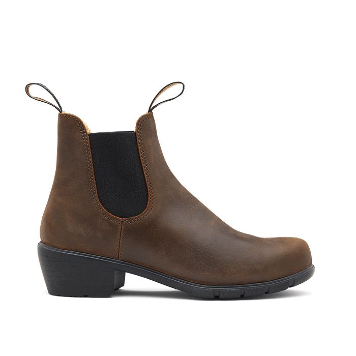 Blundstone 1673 BRN Pull-On Leather Chelsea Boots for Men & Women - Comfortable Slip-On Work & Casual Shoes for Outdoor, Hiking & Everyday Wear