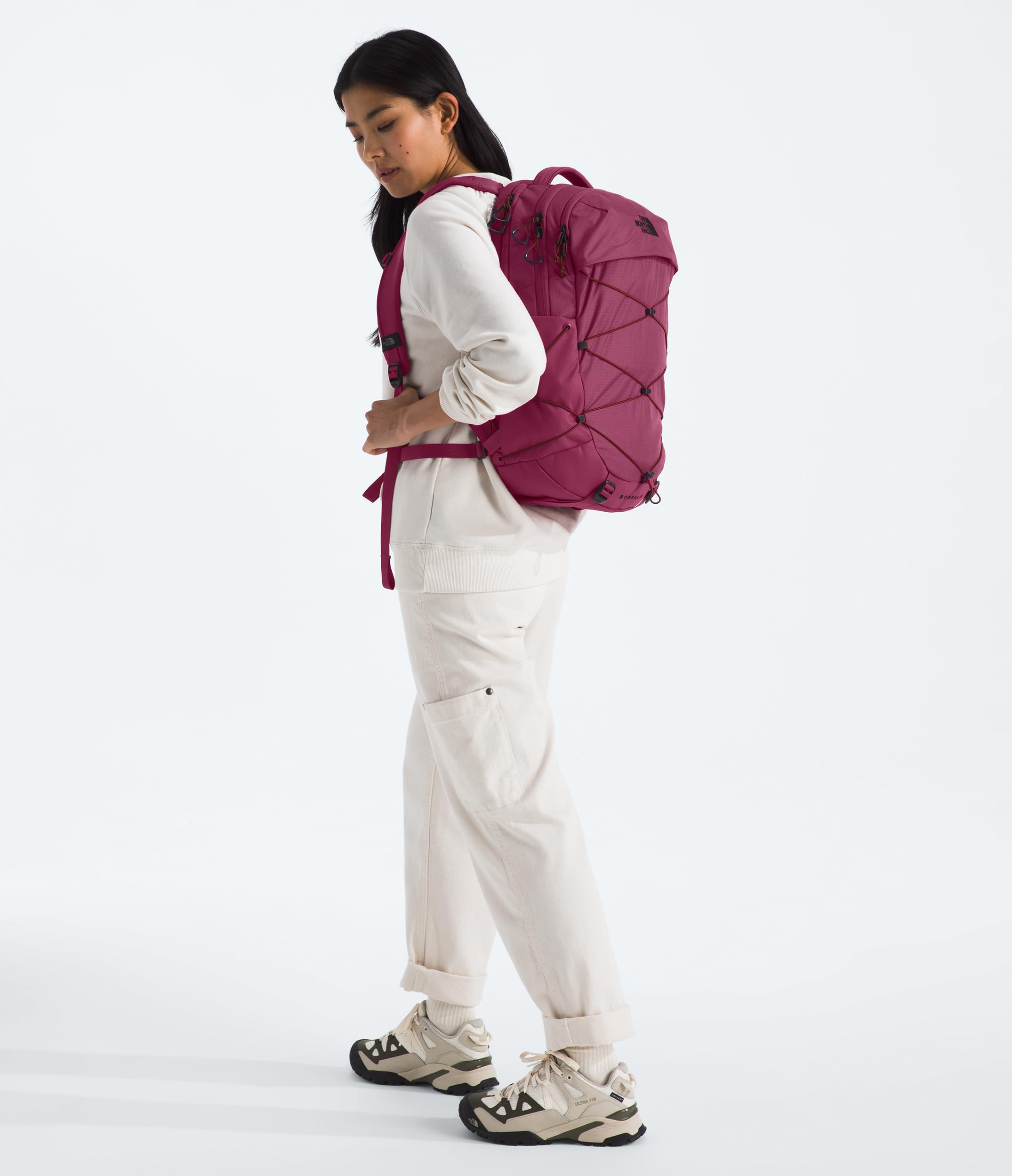 THE NORTH FACE Women's Borealis Commuter Laptop Backpack - Water-Resistant, Lightweight & Durable - Perfect for Work, School & Travel - Cyber Berry/Sumac Color