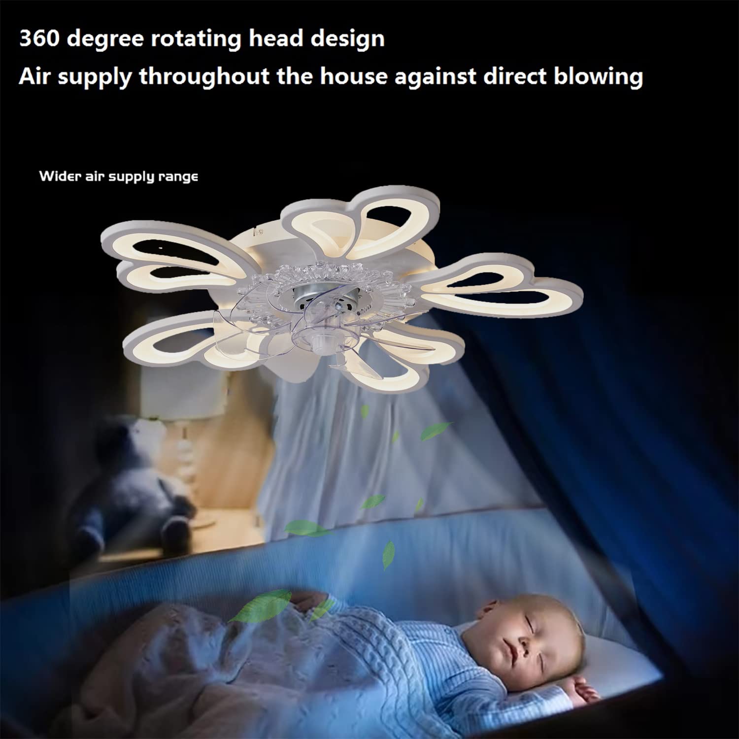 Becailyer 24.4 Inch Modern Flush Mount Ceiling Fan with LED Light - 50W Ultra Quiet, 3 Color Temperatures & 6 Speed Settings - Perfect for Bedroom, Living Room & Dining Room - Creates Comfortable Ambiance for Relaxation and Entertainment