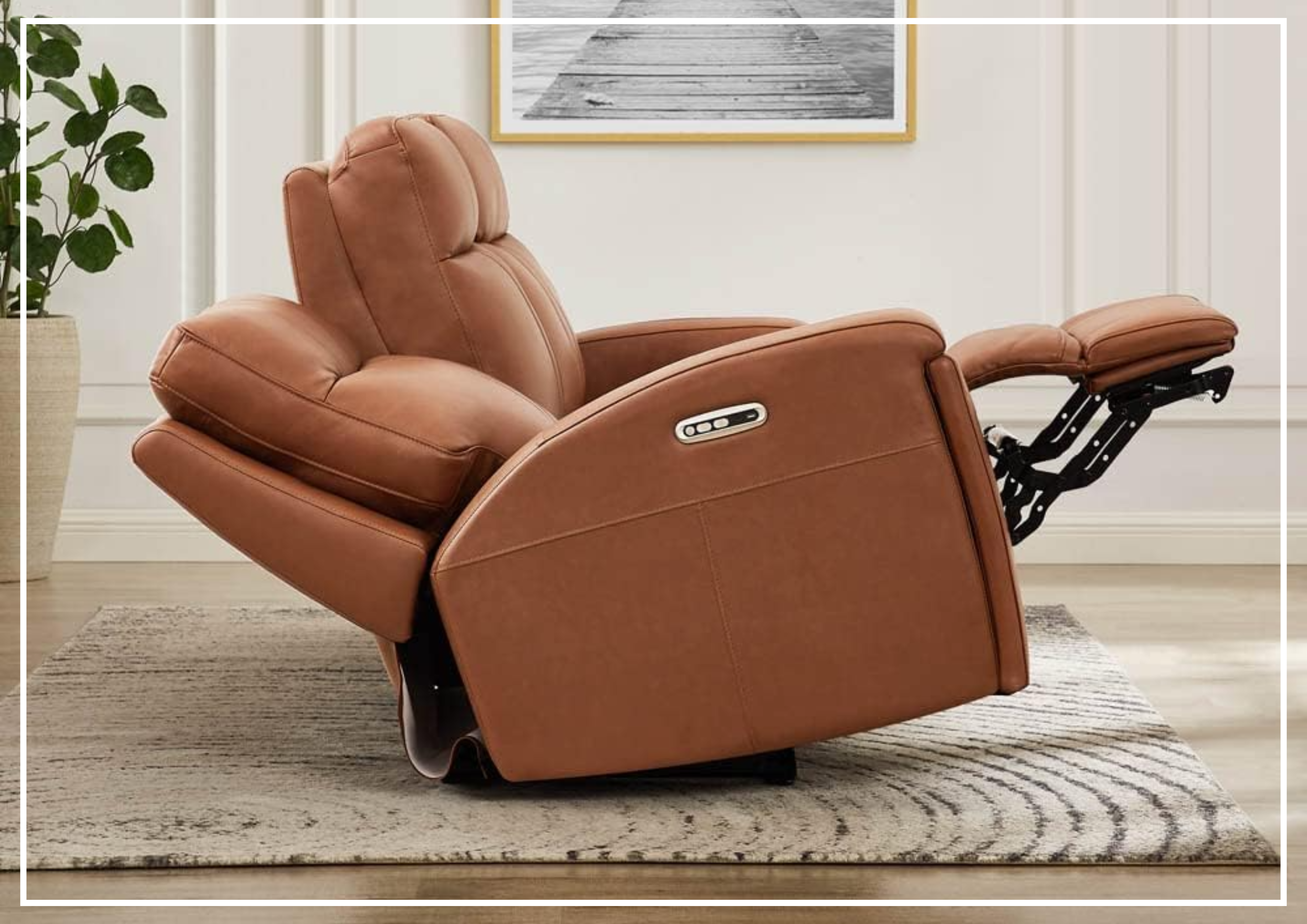 Hydeline Venice 2-Seater Brown Top Grain Leather Reclining Sofa - Luxury Comfort for Living Room & Home Theater - Free Shipping