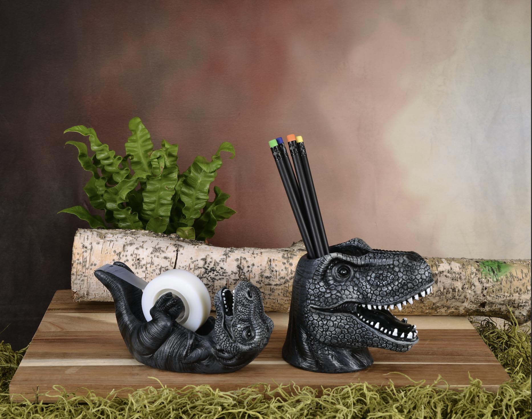 Streamline Imagined Black T-Rex Tape Dispenser - Dinosaur Office Supplies for Desk Organization | Fun Gift for Dinosaur Lovers & Office Workers