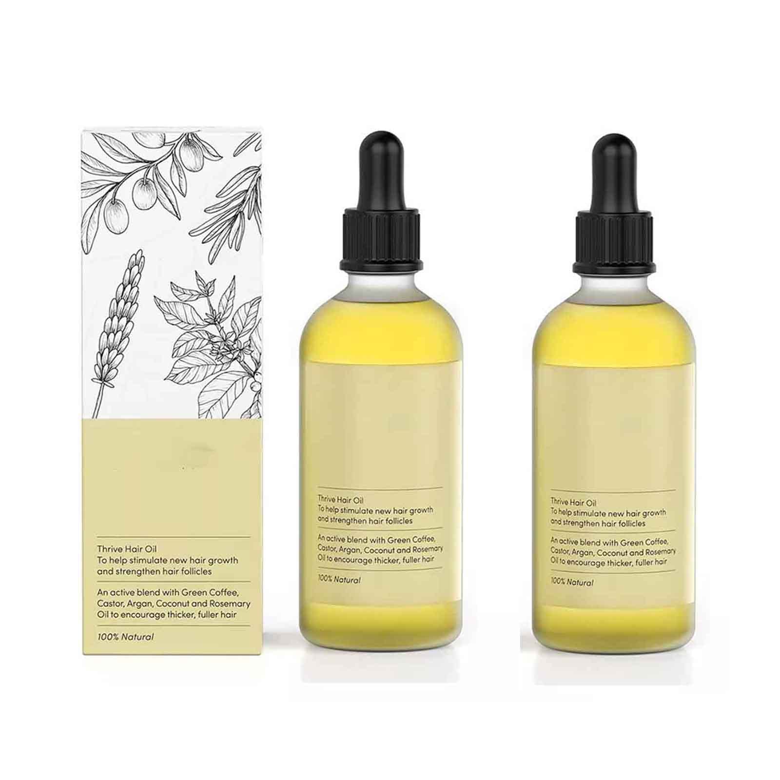 Carvenchi Organic Hair Growth Oil - 60ml Vegan & Natural Anti-Frizz Treatment for Thicker, Healthier Hair (2-Pack) | Perfect for Daily Scalp Massage & Damaged Hair Repair