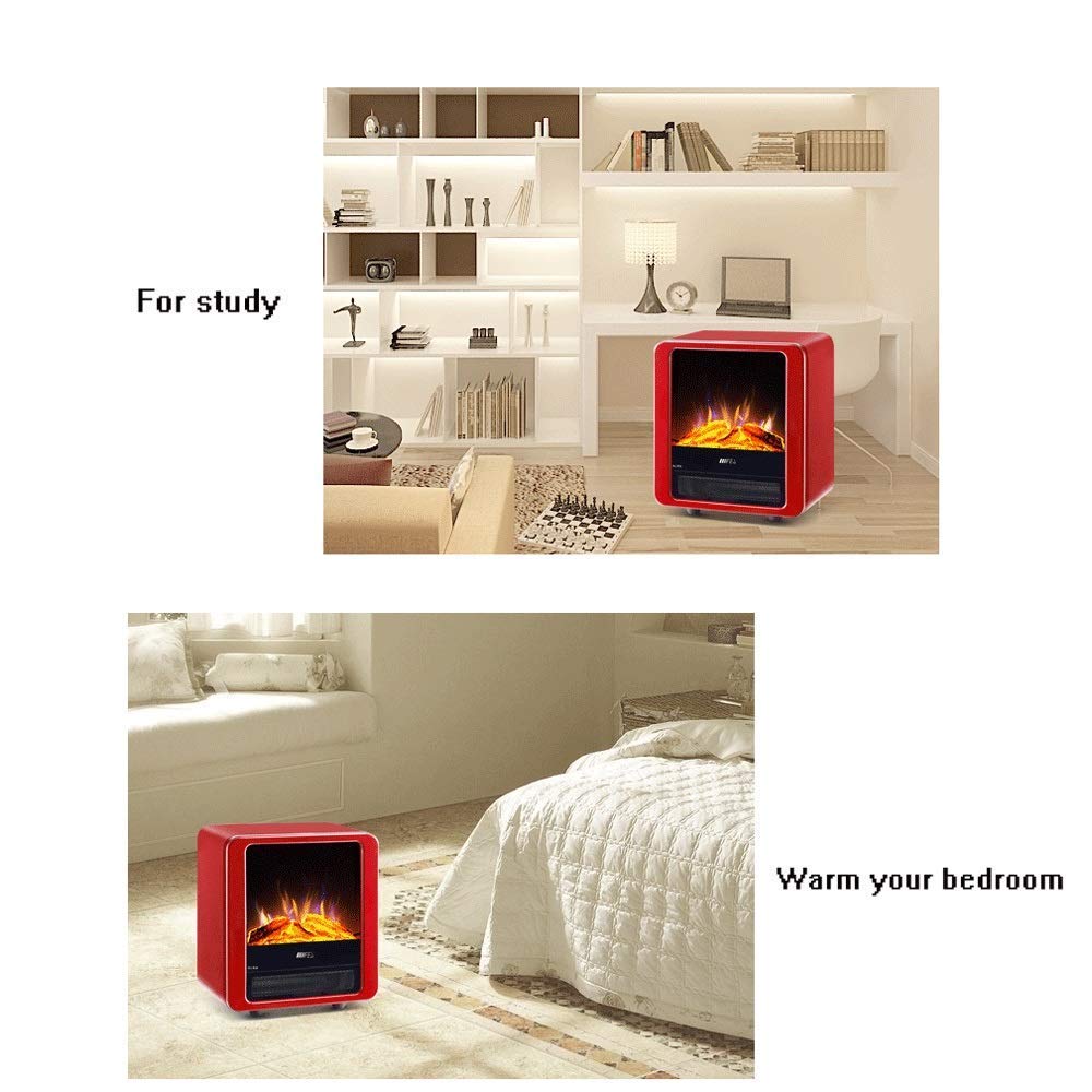 900W/1800W Freestanding Electric Fireplace Heater with Realistic Flame Effect - Overheat Protection - Perfect for Living Room, Bedroom & Office Warmth