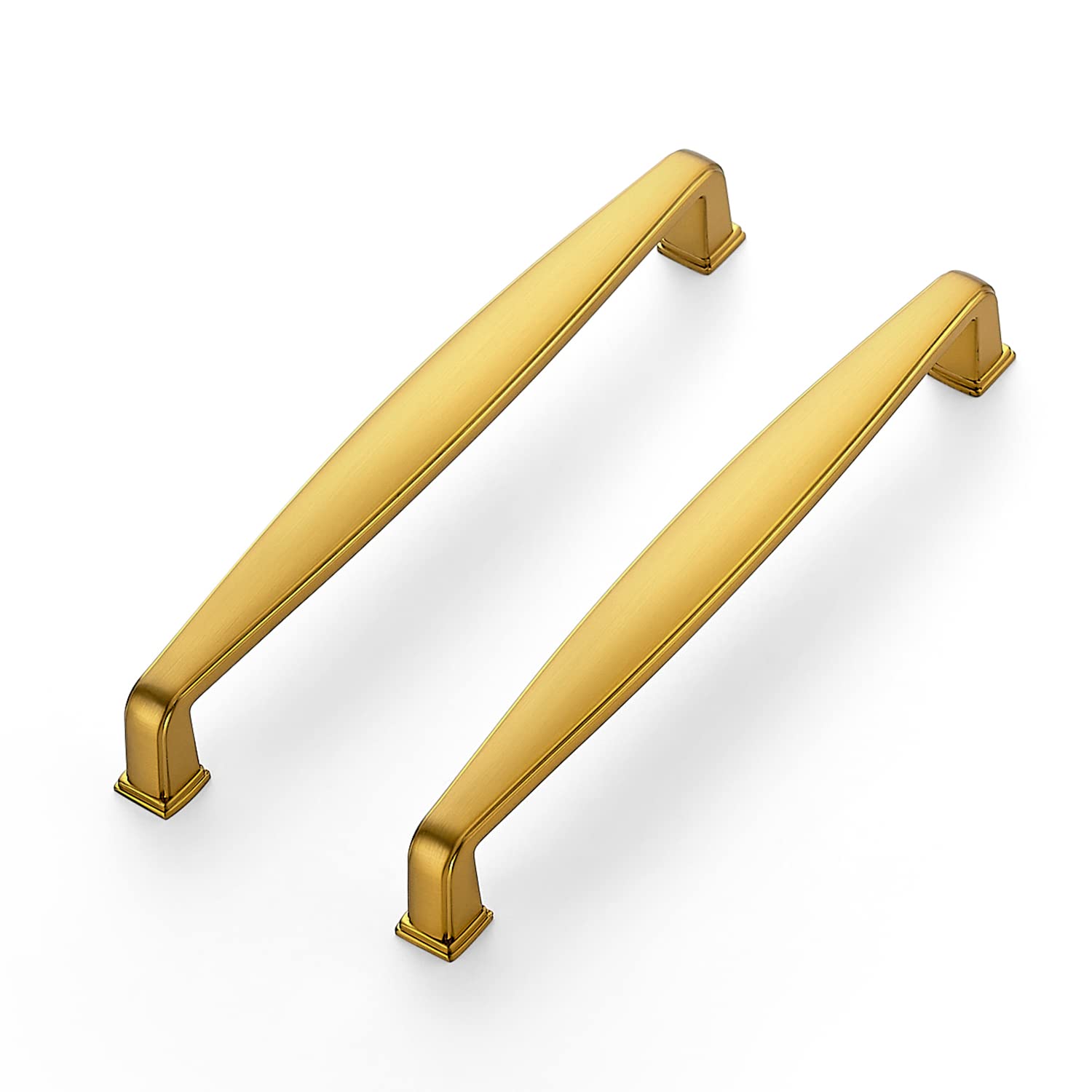 10 Pack Brushed Brass Cabinet Handles - 6-1/4