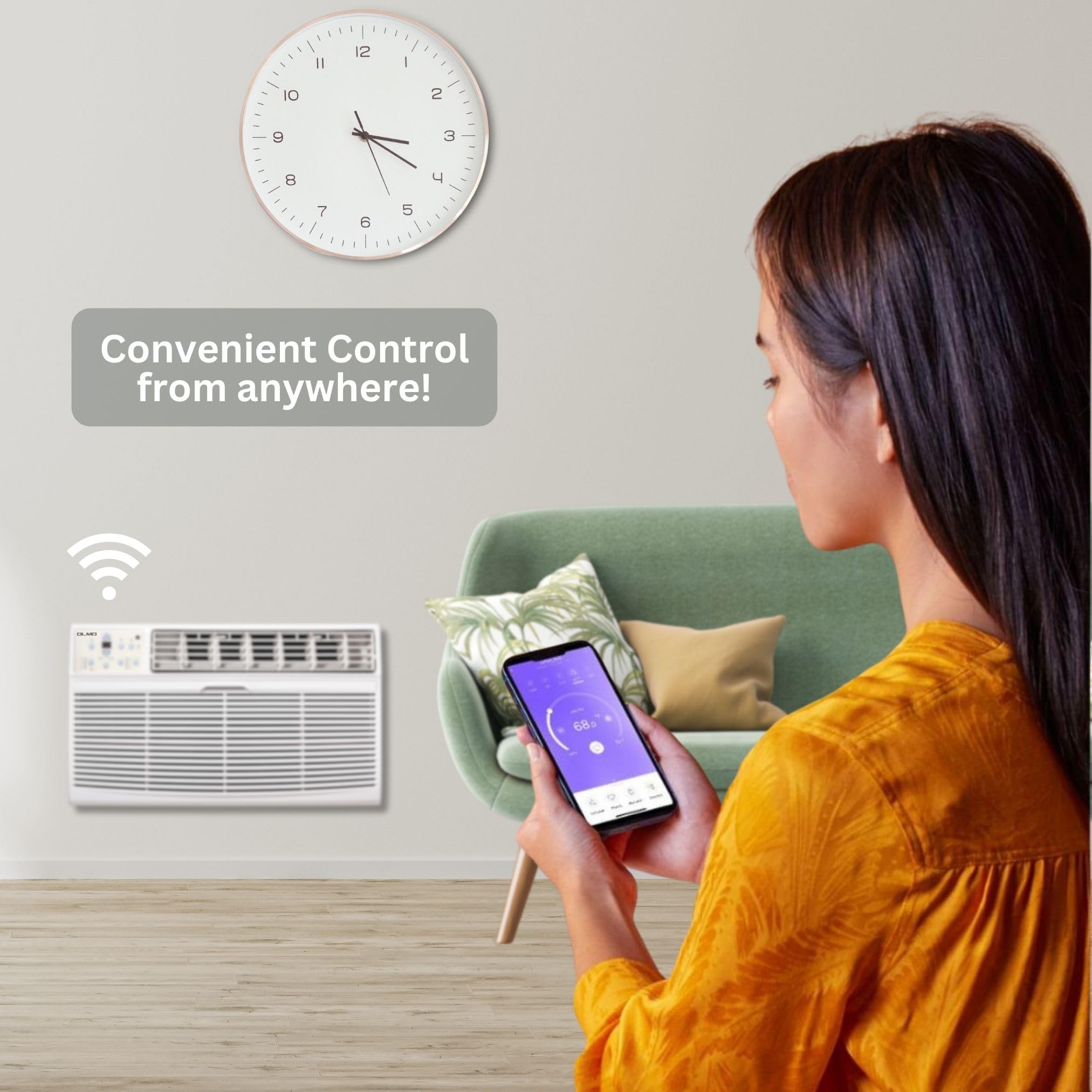 12,000 BTU 230V Through-the-Wall Air Conditioner with Remote Control & Smart Kit - Cooling Only (R32 Refrigerant) - Wall Sleeve Included - Perfect for Bedrooms, Living Rooms & Small Offices