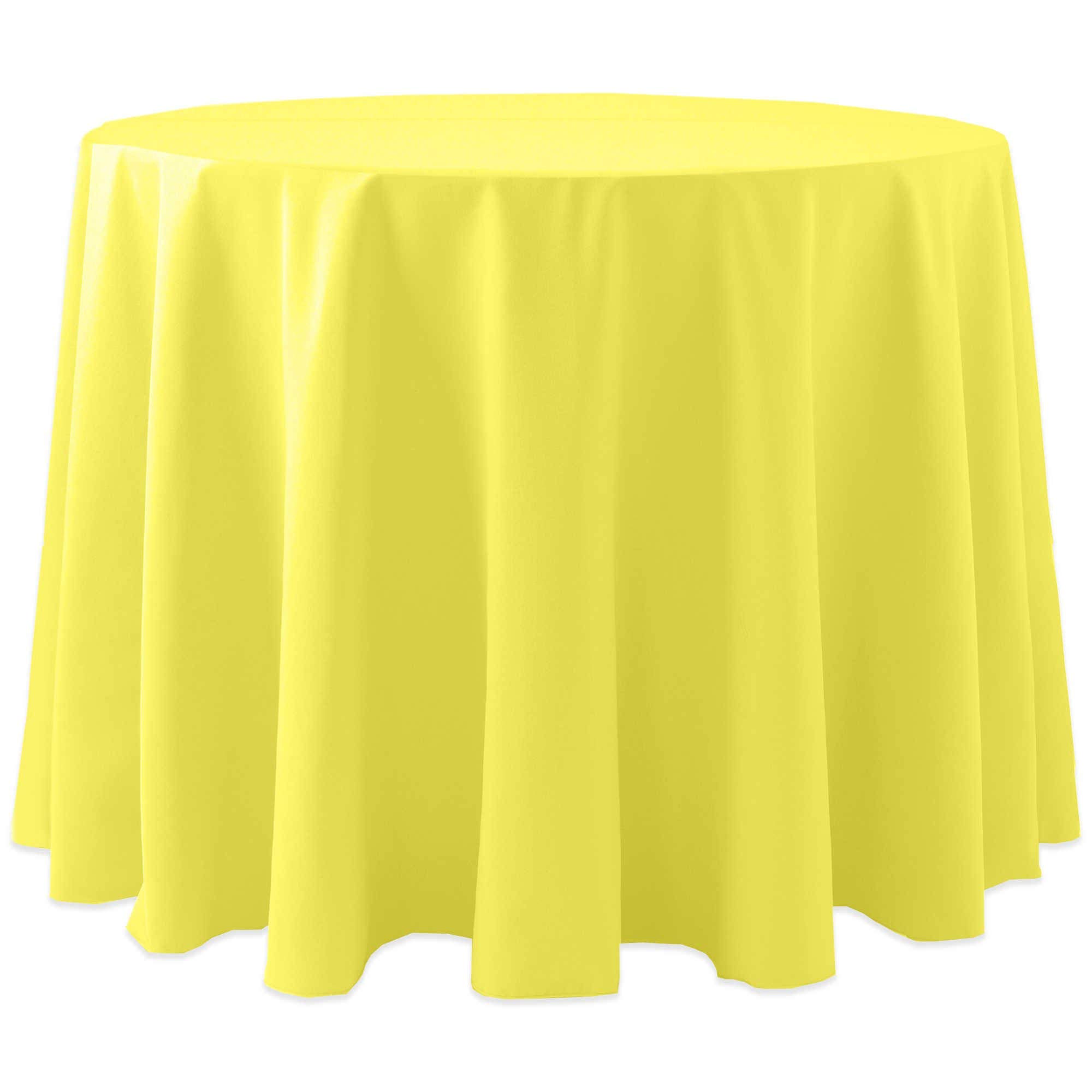 Premium 114-Inch Round Cotton Tablecloth for Fine Dining - Soft Lemon Yellow Washable Fabric for Restaurants, Weddings & Elegant Home Decor