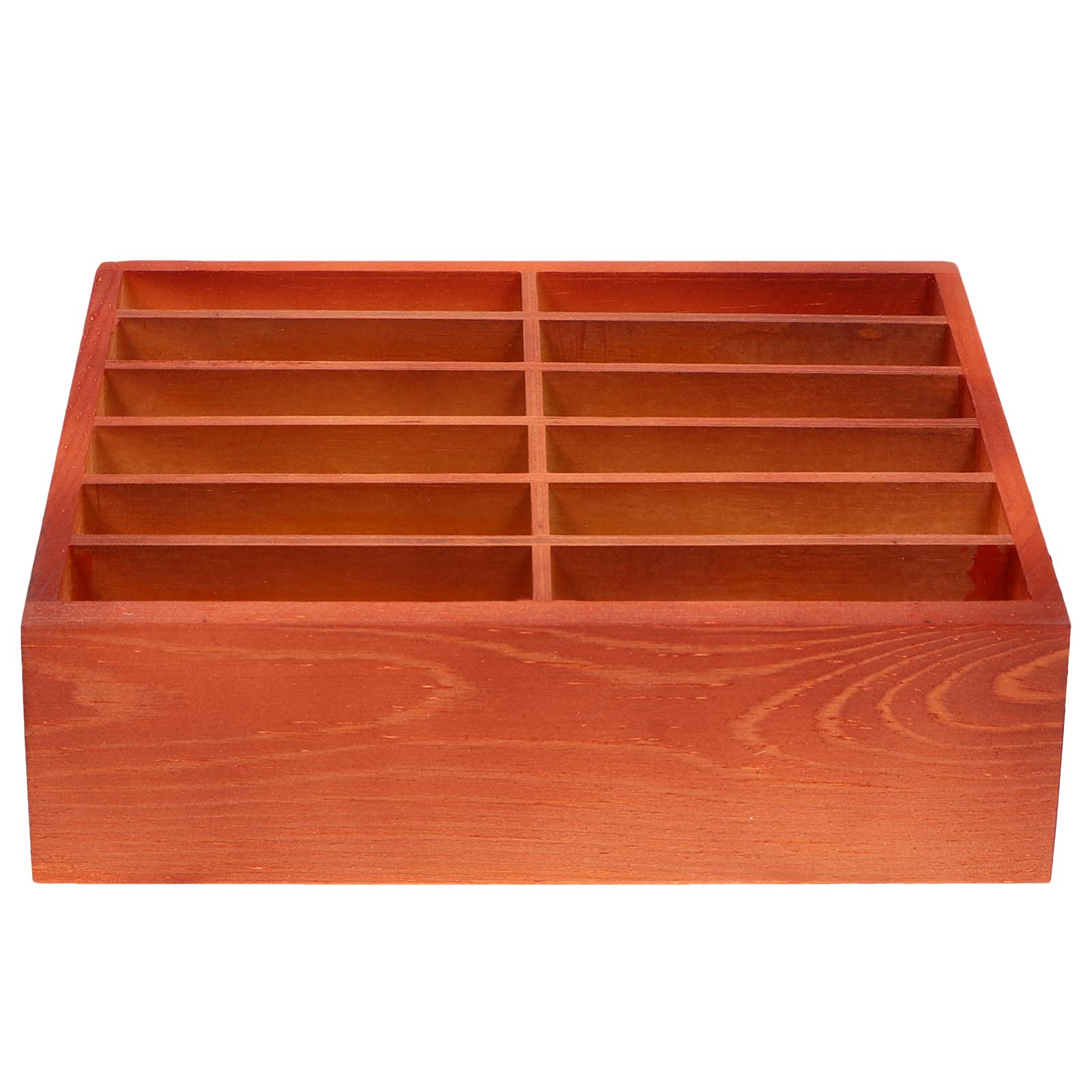 Wooden 12-Grid Cell Phone Holder & Desktop Organizer Box - Phone Storage Organizer for Classroom, Office, Meeting Rooms & Home Use - Perfect for Teachers, Students & Professionals (Natural Color)