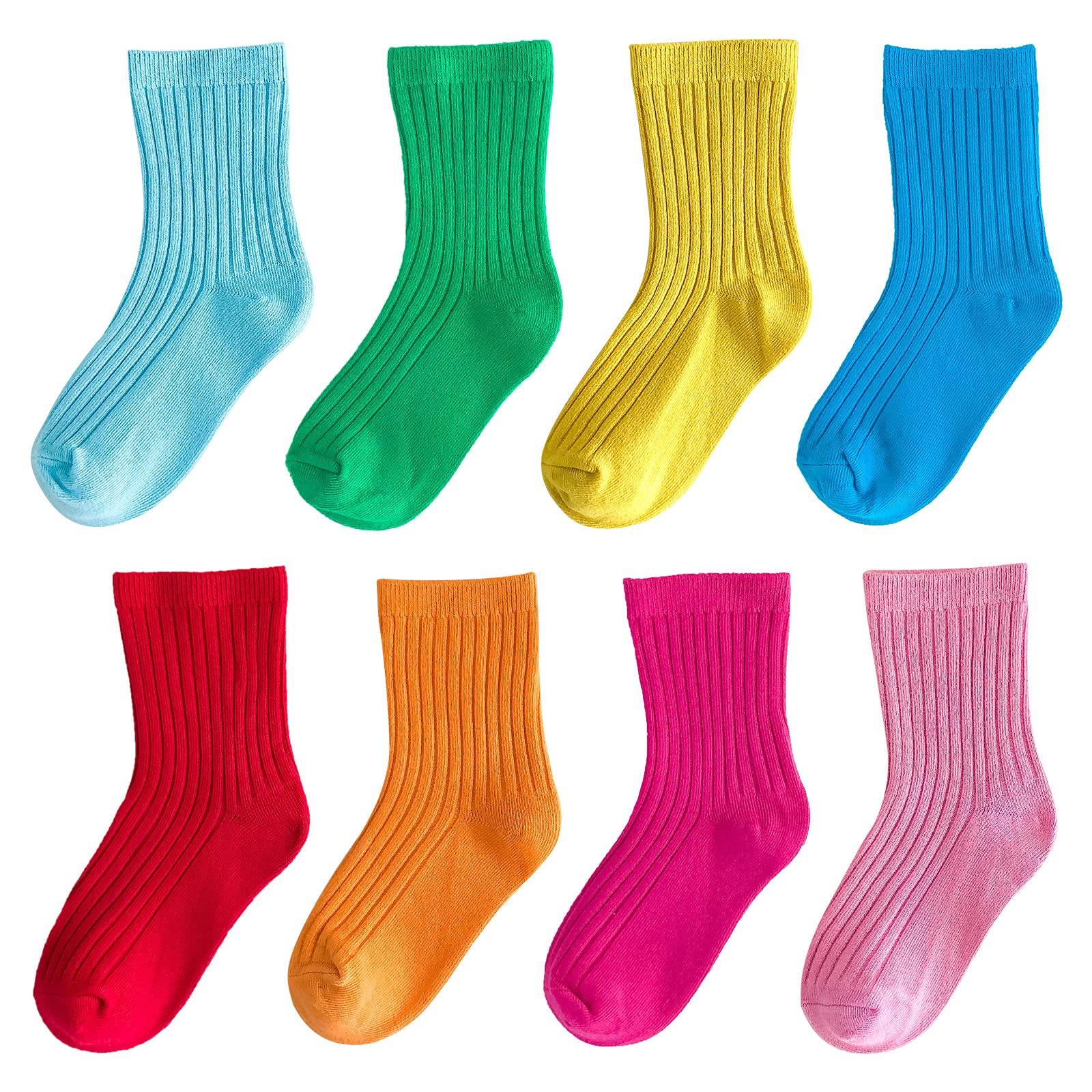 **Adorable Mini Panda Crew Socks for Girls - 8 Pairs Cute Animal Socks for Kids - Soft & Comfortable for School, Play & Everyday Wear**