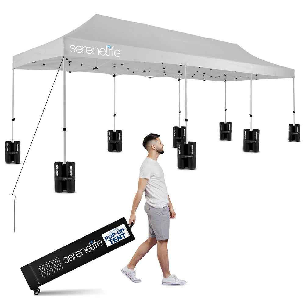 10X30Ft Folding Tent - Heavy Duty Portable Canopy for Outdoor Events, Camping, Parties & Market Stalls | Waterproof & UV Protection Shelter for Backyard, Beach & Commercial Use