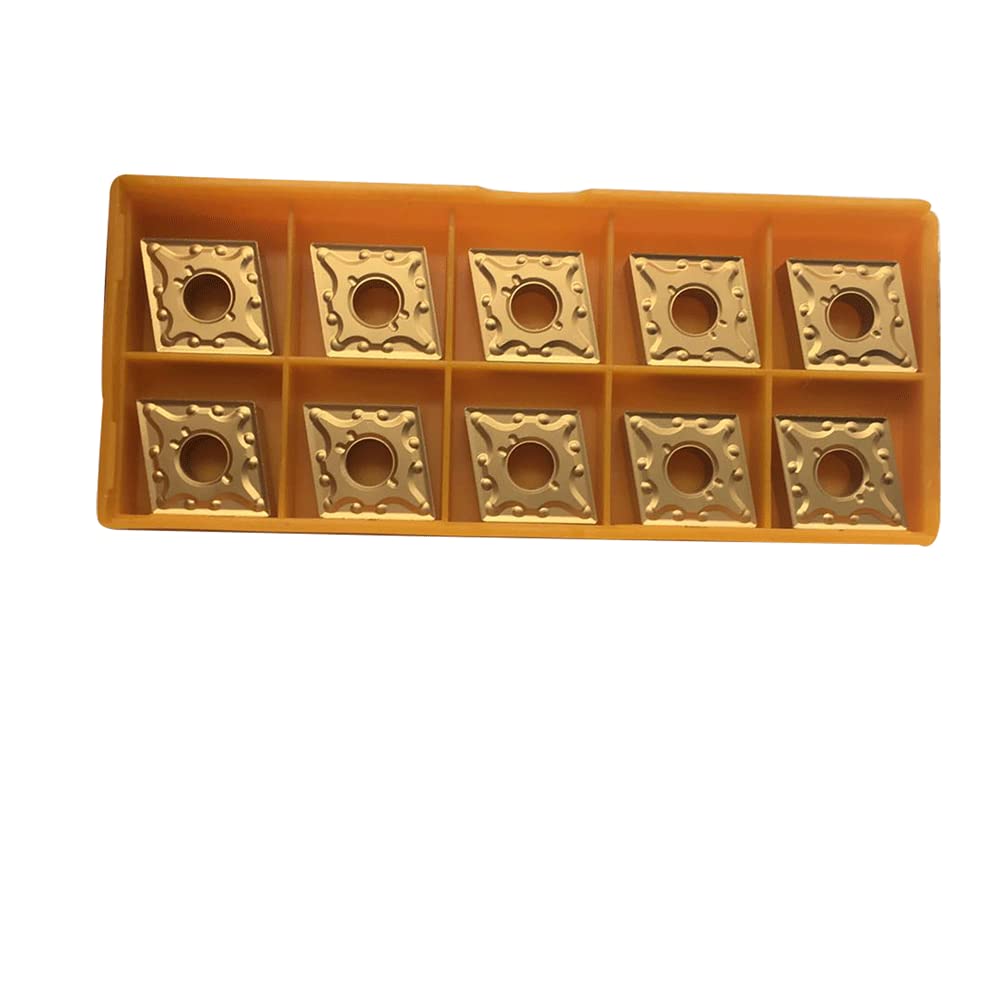 CNMG431MA Carbide Turning Inserts - 10-Pack CNC Lathe Cutting Tools for Steel, Stainless Steel, Iron & Cast Iron | Compatible with MCLNR/L Tool Holders | High Precision Machining for Automotive & Industrial Parts (CNMG431MA-Yellow)