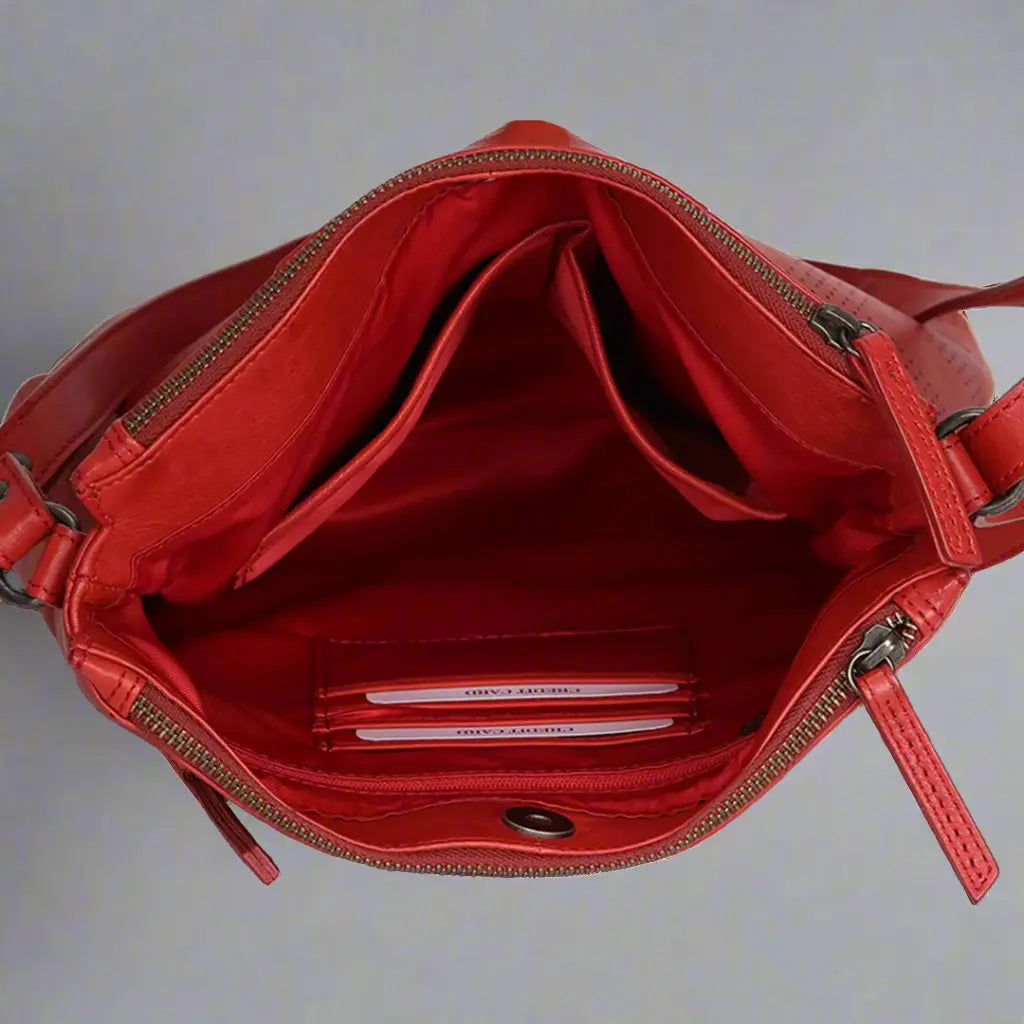 MET Three Chamber Leather Handbag Crossbody Bag for Women - Stylish & Durable Genuine Leather Purse for Work, Travel & Everyday Use