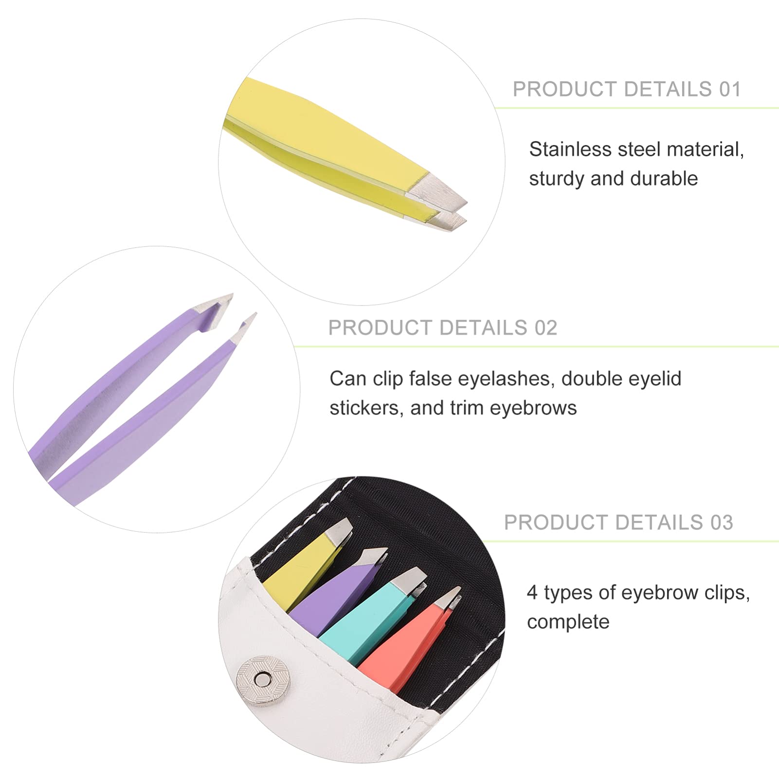 NOLITOY 4Pcs Eyebrow Tweezers Set - Precision Slanted & Pointed Tweezers for Eyebrow Shaping, Hair Removal & Grooming - Colorful Beauty Tools for Women - Perfect for Home, Travel & Salon Use