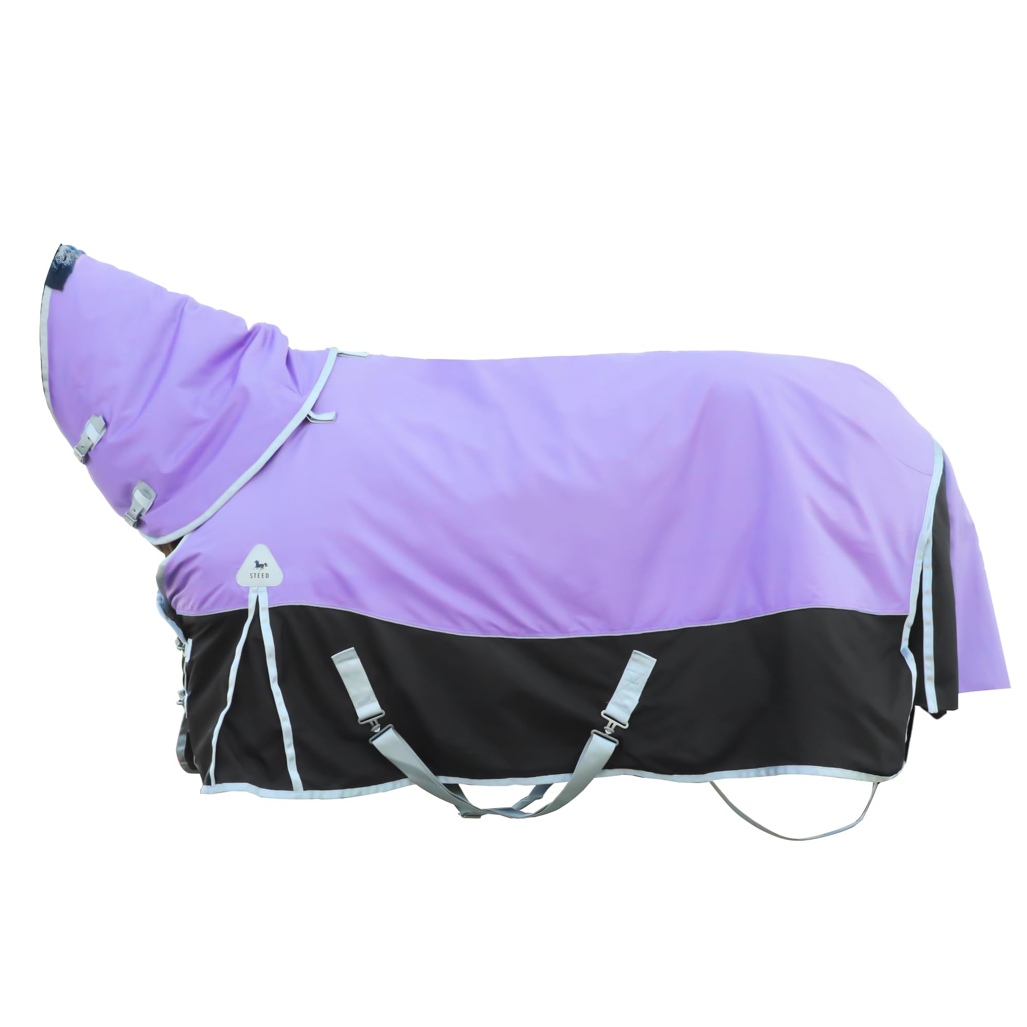 1600D Waterproof Winter Horse Blanket with 400g Warm Cotton Filling - Medium Weight Turnout Blanket (81 inches) for Cold Weather Riding and Stable Use