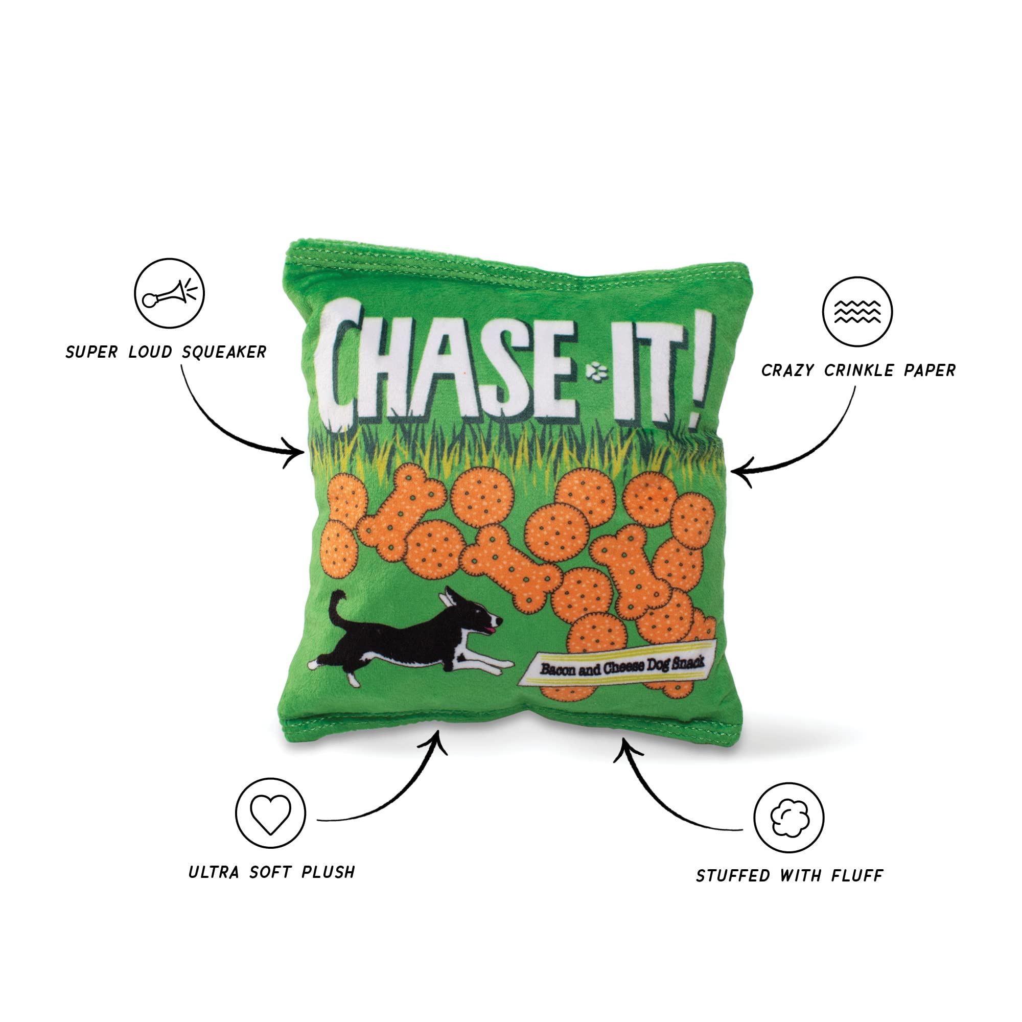 Fringe Studio Plush Dog Toy - CHASE-IT! Interactive Wagsdale Collection for Small & Medium Dogs (289742) | Perfect for Fetch, Training & Indoor Playtime