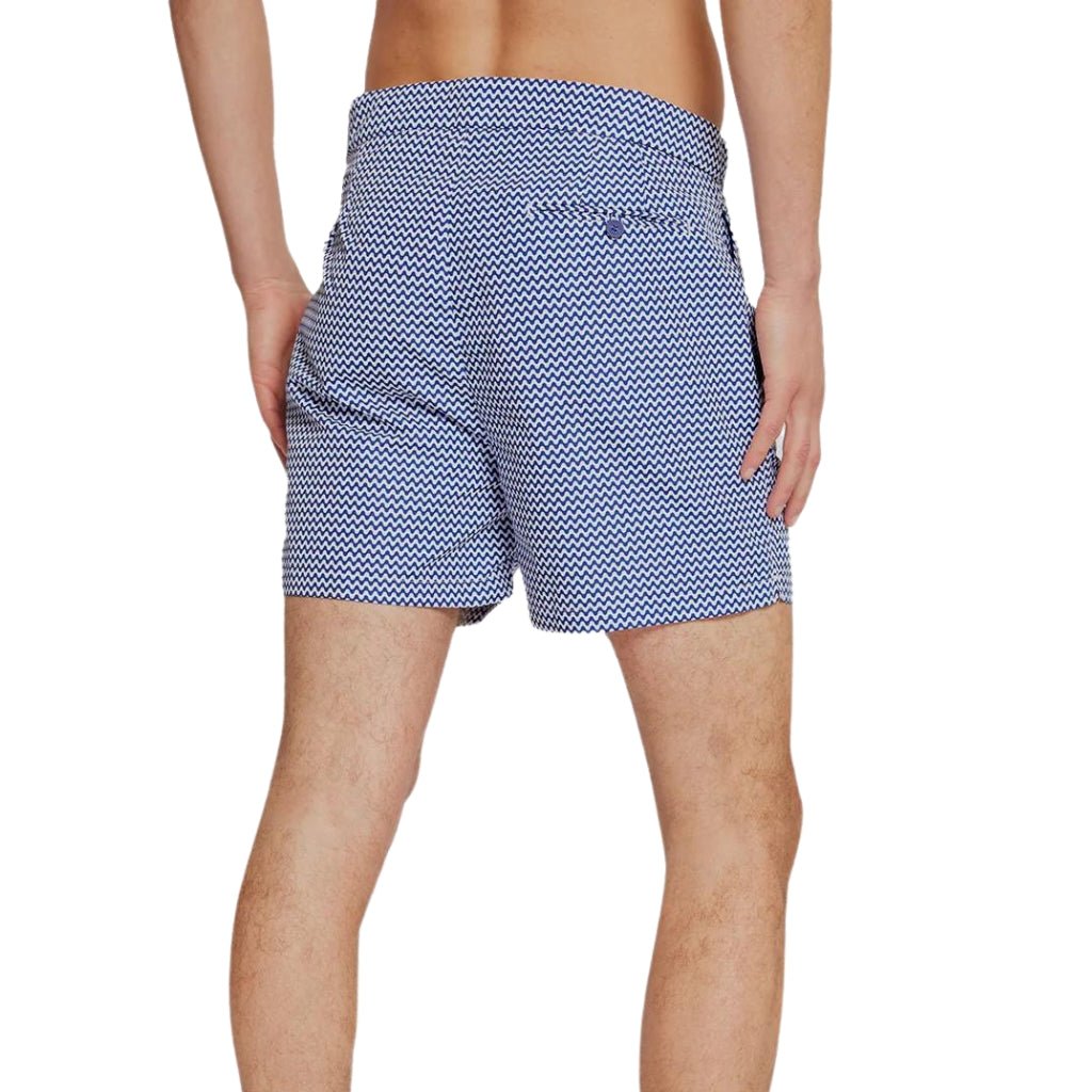 FRESCOBAL CARIOCA Men's Tailored Swim Trunks - Copacabana Navy Blue Swim Shorts for Beach, Pool & Vacation