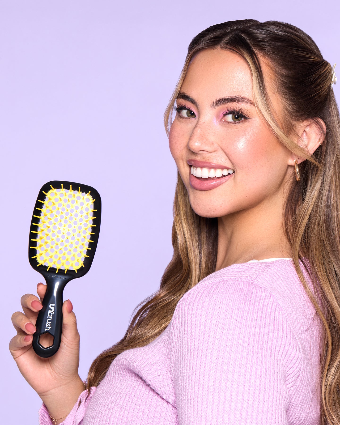 UNbrush Detangling Hair Brush for Wet & Dry Hair - Sunburst Design | Pain-Free Knot Removal for All Hair Types | Perfect for Home, Travel & Salon Use