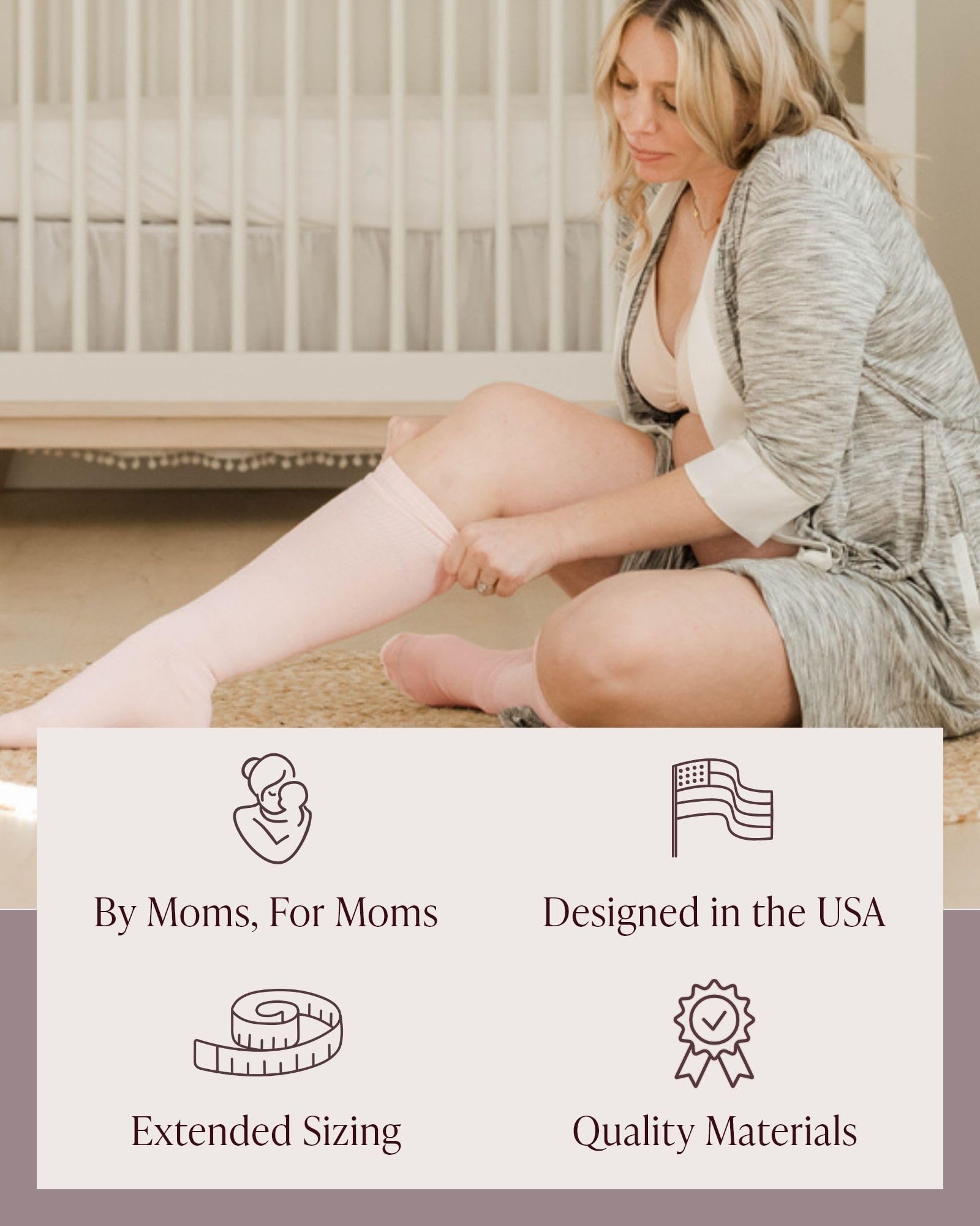 Kindred Bravely Graduated Compression Socks 2-Pack - Maternity & Travel Support Socks for Improved Circulation & Swelling Relief - Perfect for Pregnancy, Long Flights & Nurses on Feet All Day