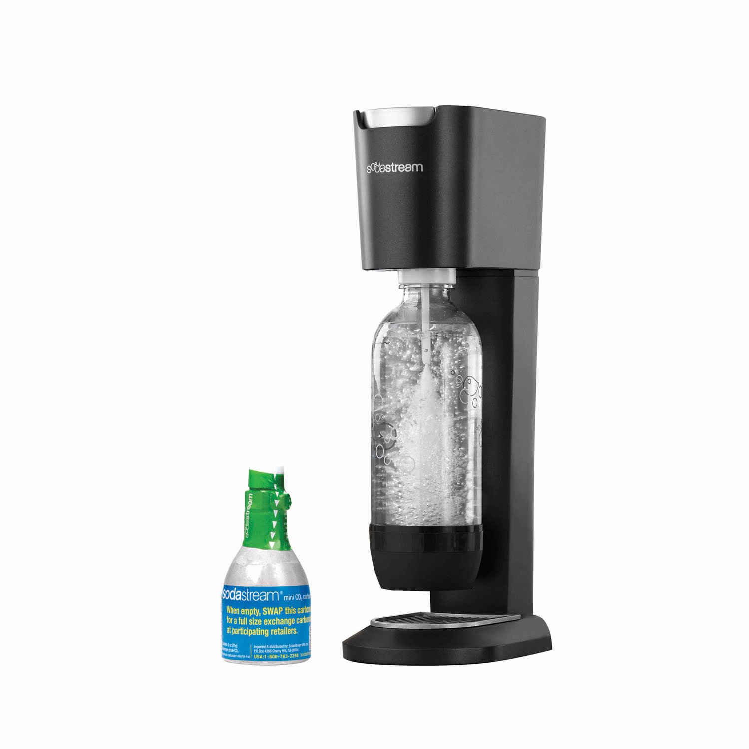 SodaStream Genesis Sparkling Water Maker - Black & Silver Carbonated Drink Machine for Home, Office & Parties | Make Fresh Sparkling Water Instantly