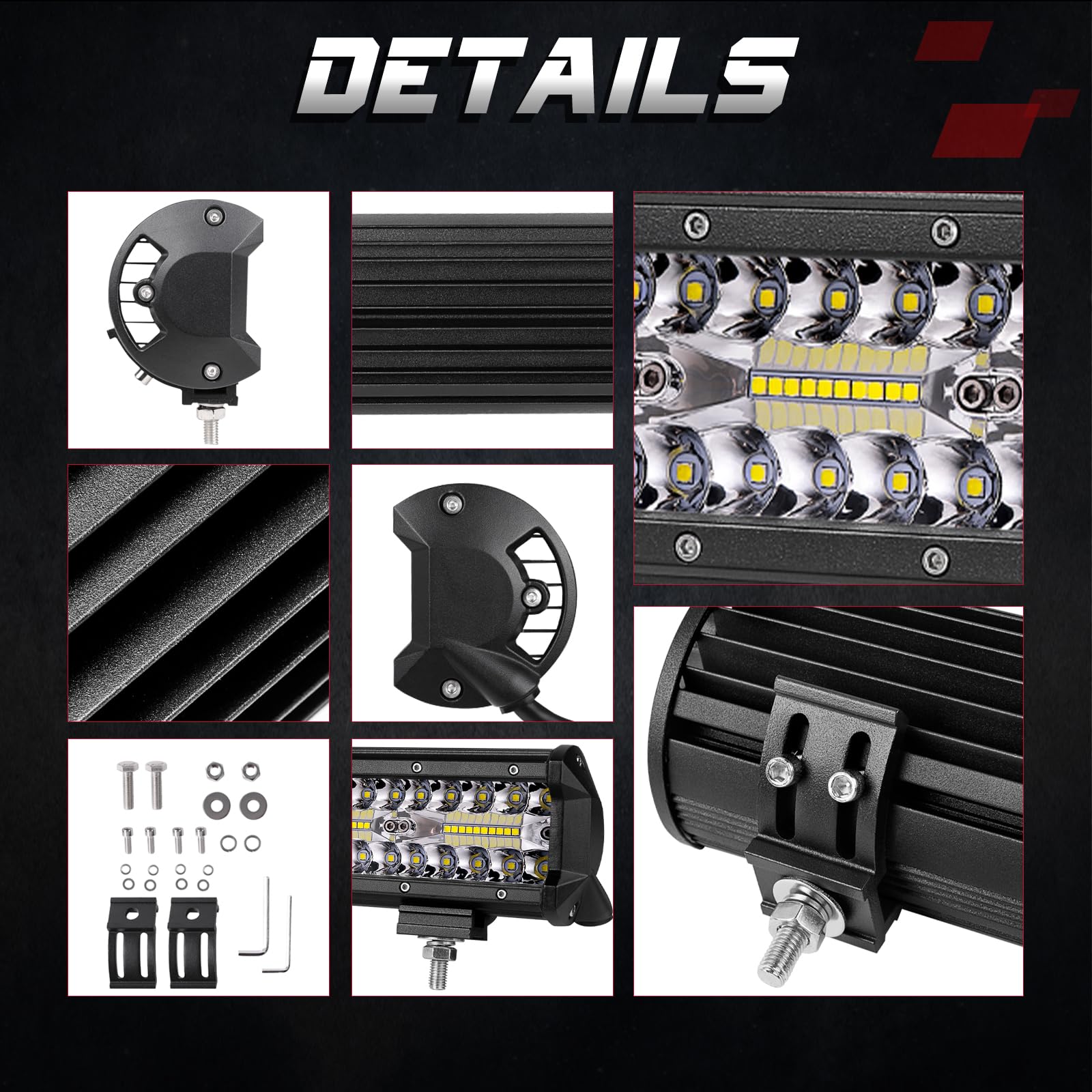 OFFROADTOWN 18 Inch LED Light Bar - Waterproof Off Road Driving Lights & Fog Lights for Trucks, Pickups, UTVs, SUVs, Broncos & Can-Am - Perfect for Night Off-Roading, Work Sites & Emergency Lighting