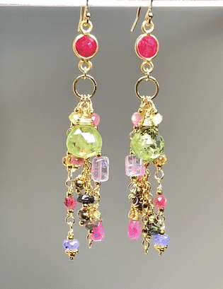 Green Tourmaline Gemstone Dangle Earrings - 14K Gold Filled Jewelry for Women | Elegant Gift for Birthday, Anniversary & Special Occasions