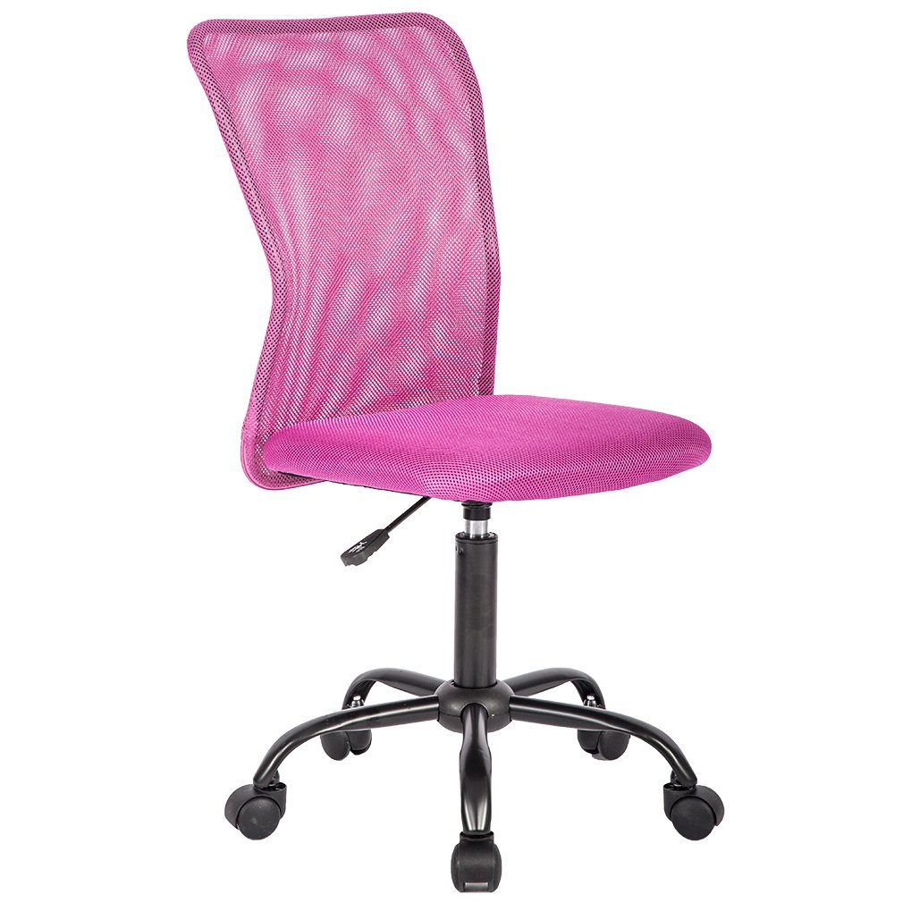 Best Ergonomic Office Chair - Mesh Computer Desk Chair with Lumbar Support, Armless Modern Executive Swivel Rolling Chair for Home & Office Workspace (Pink) - Perfect for Long Hours Sitting, Gaming & Remote Work