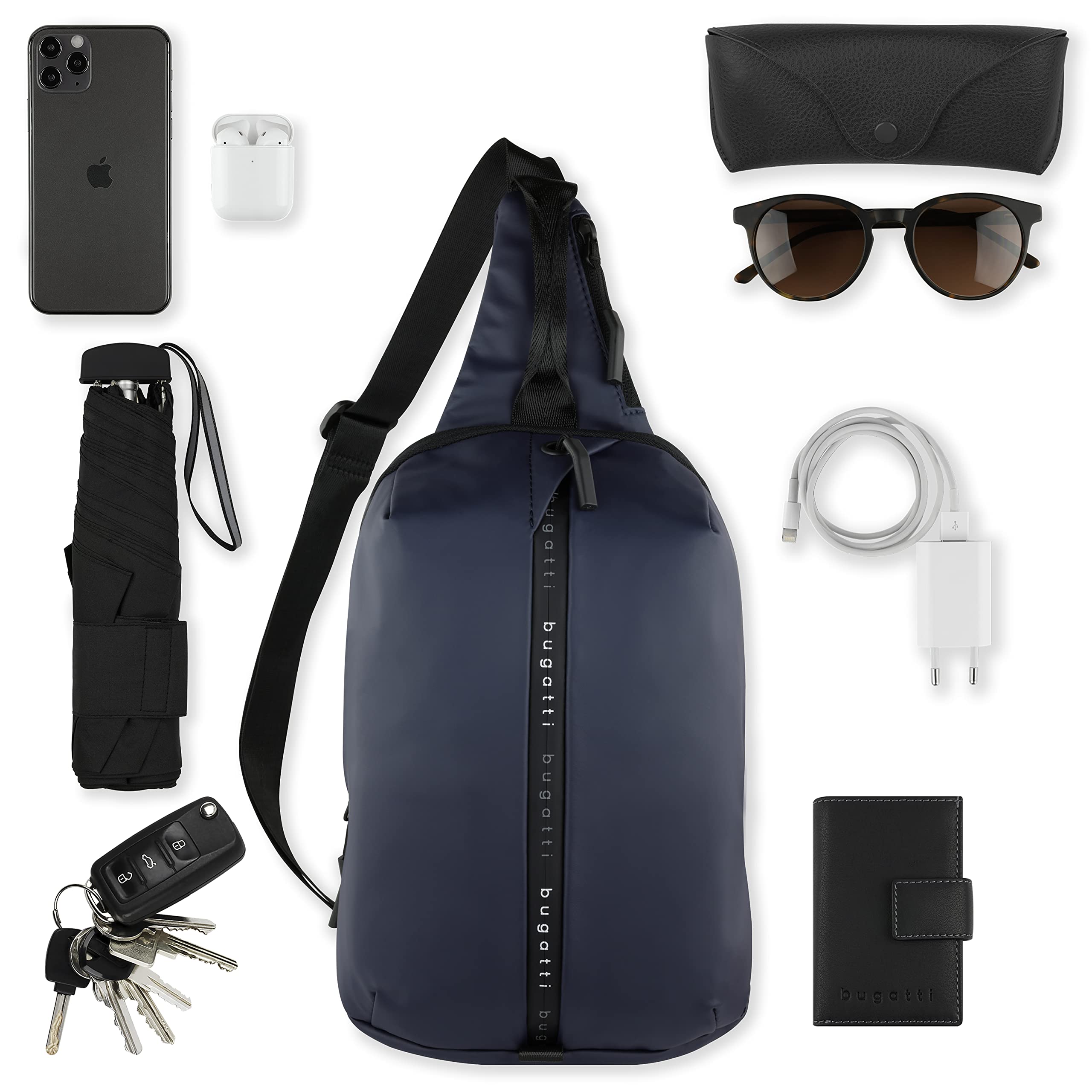 Bugatti Blanc Men's Shoulder Bag - Stylish Crossbody Sling Backpack for Everyday Use, Travel & Work Essentials