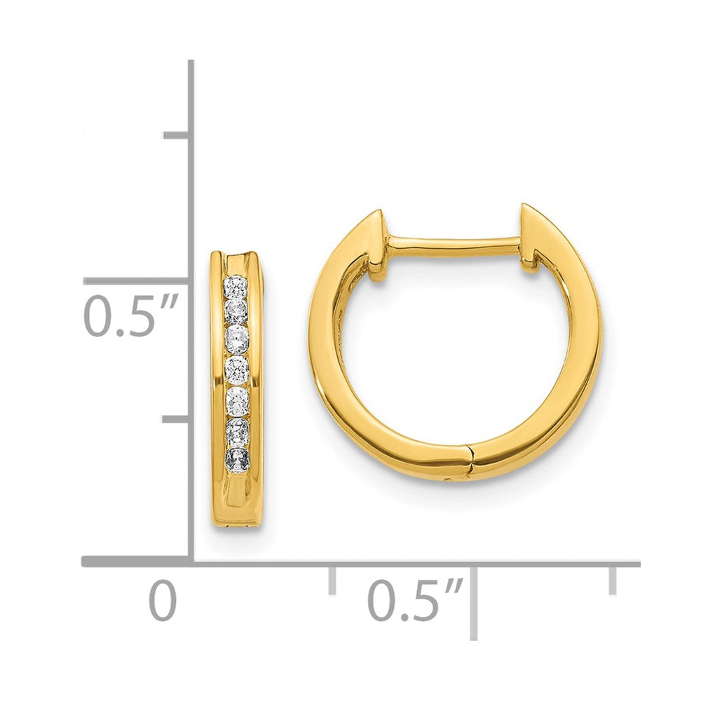 14K Gold Diamond Hinged Hoop Earrings for Women - Classic Dangle Drop Earrings | EM5351 020 YA | Perfect for Weddings, Parties & Everyday Elegance