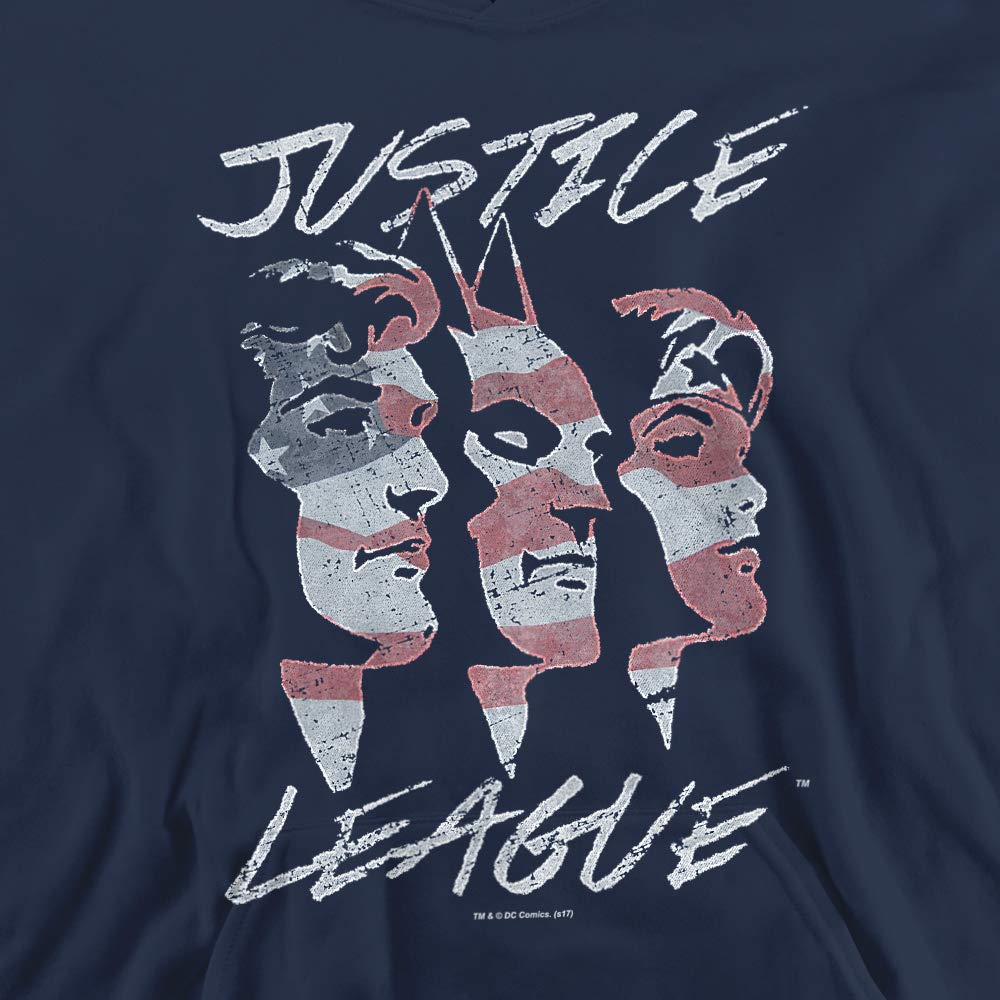 Trevco JLA Justice For America Unisex Youth Pullover Hoodie - Superhero Costume & Casual Wear for Kids & Teens - Perfect for Halloween, Cosplay, and Everyday Outfits